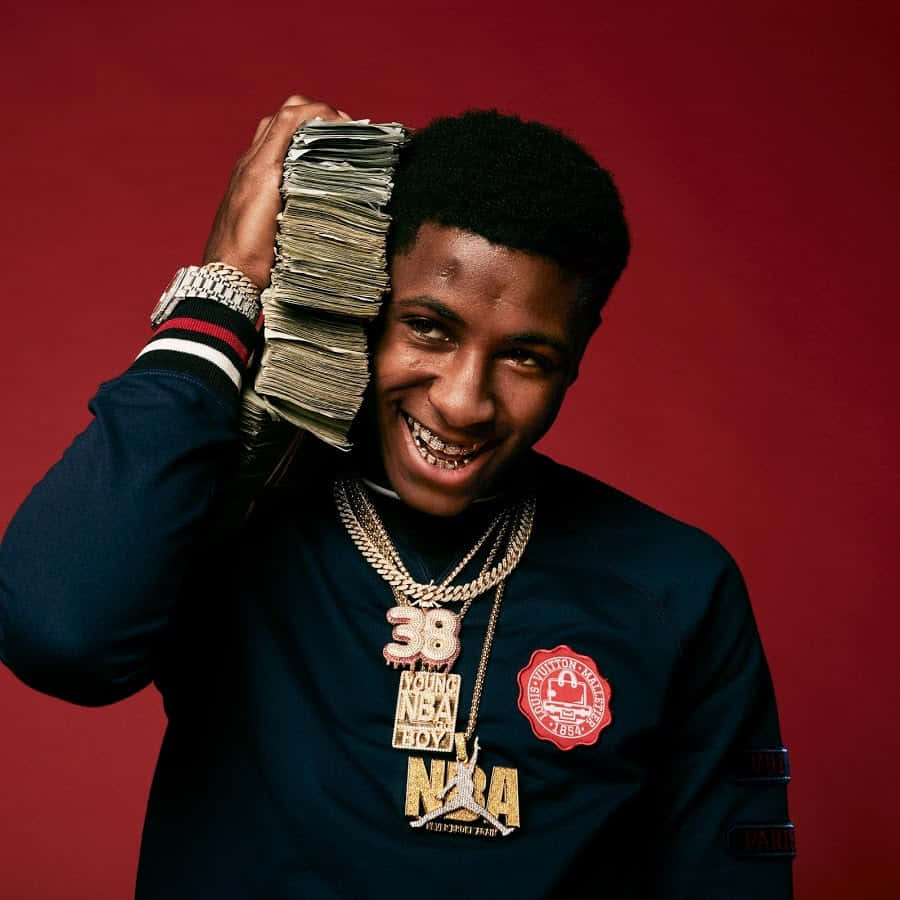 Never Broke Again, genuine smile, thick stack of cash, SD Desktop Wallpaper