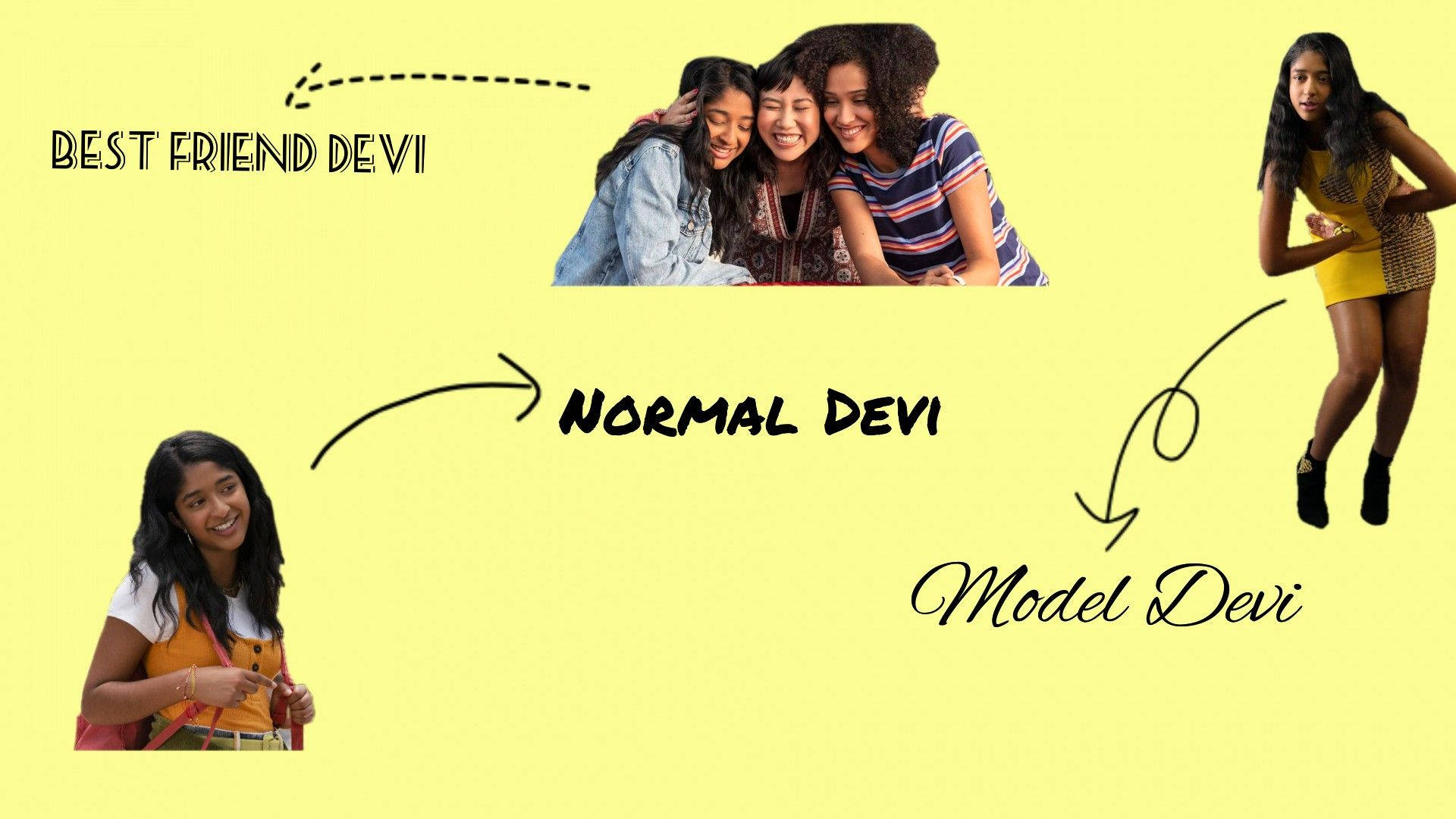 Never Have I Ever, different Devi, four joyful young women, Full HD Desktop Wallpaper