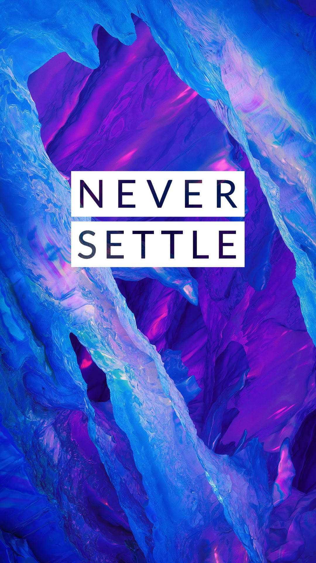 Never Settle, blue violet, cave, Full HD Phone Wallpaper