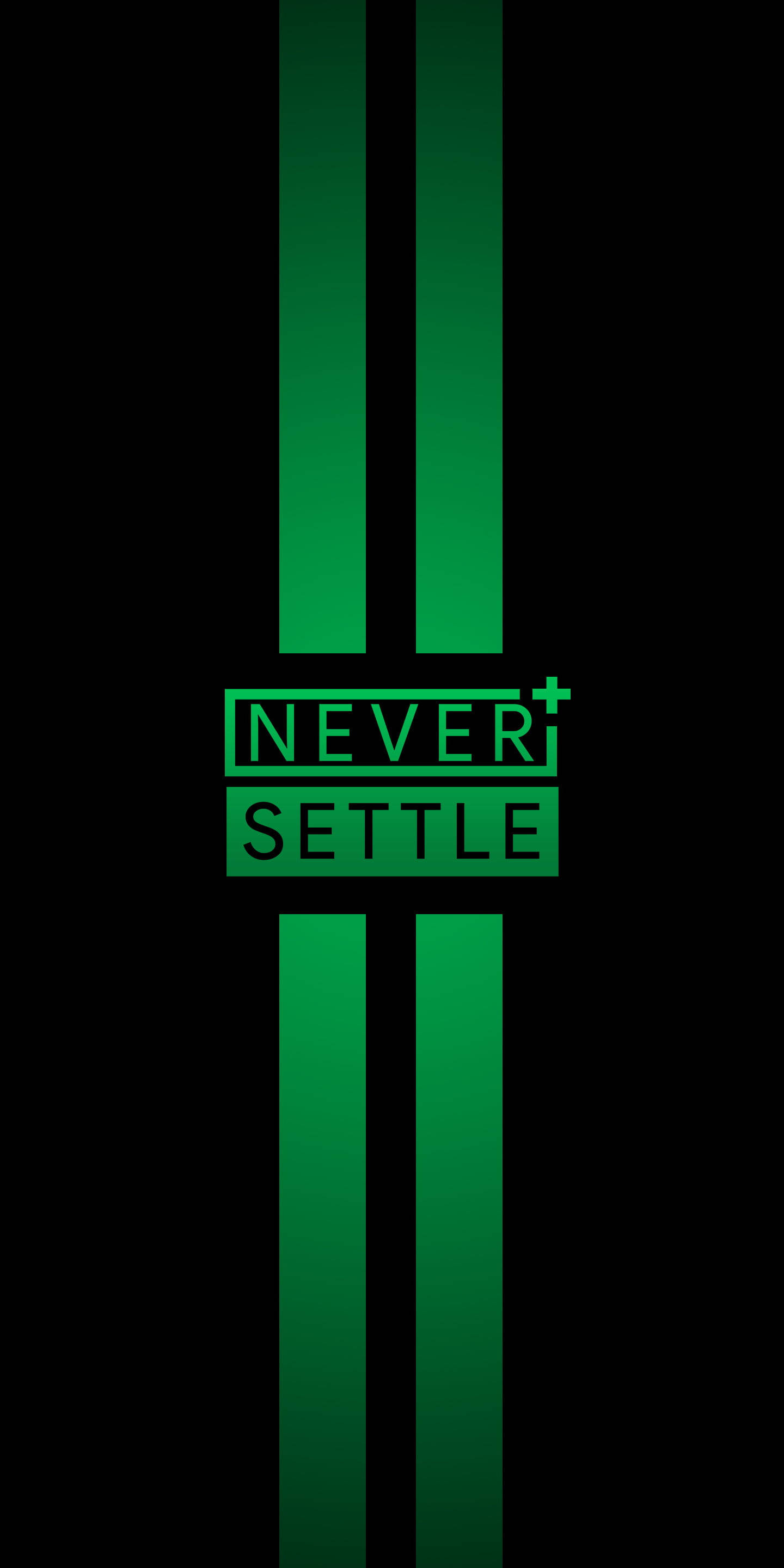 Never Settle, green bars, glow, 2K Phone Wallpaper