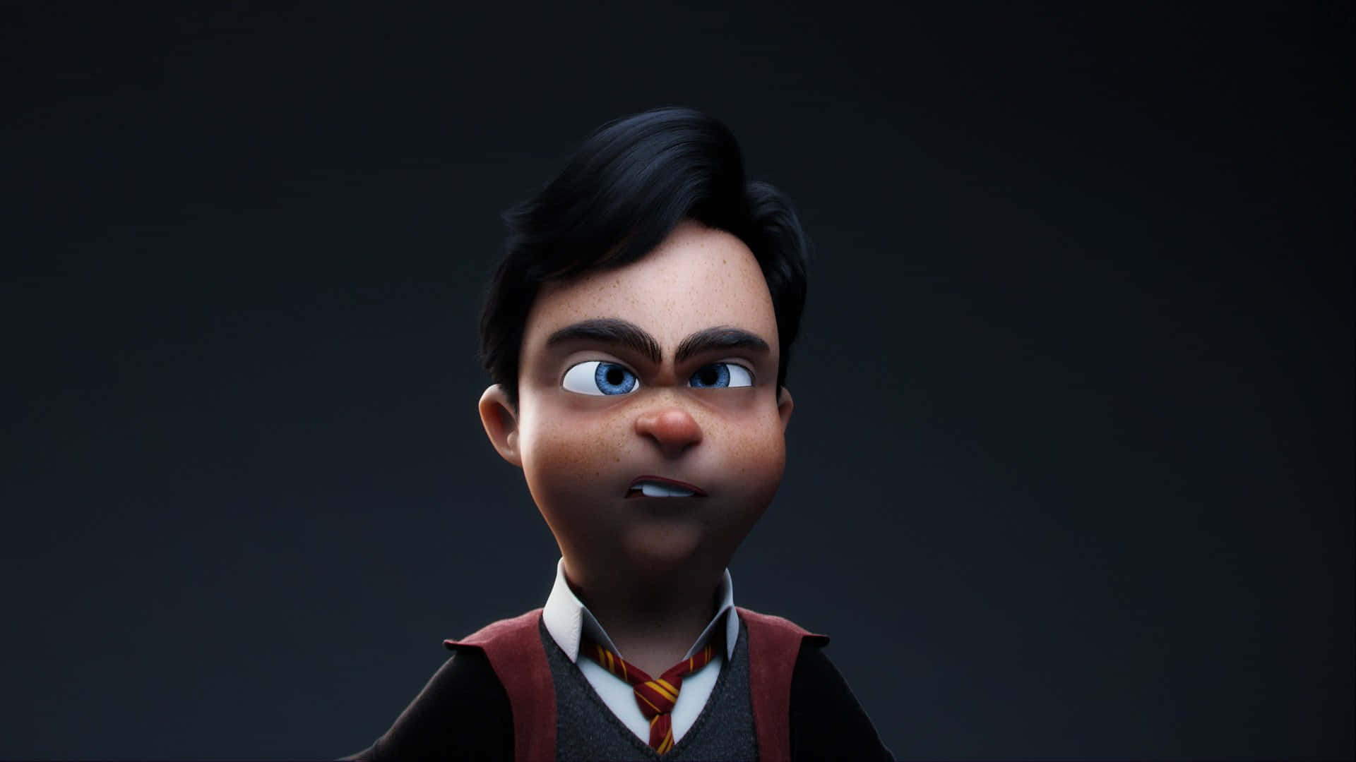 Neville Longbottom, red vest, striped tie, Full HD Desktop Wallpaper