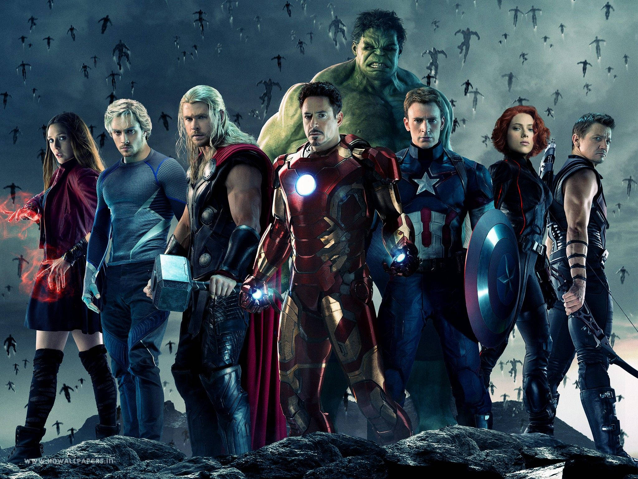 Avengers, rocky cliff, stormy sky, Full HD Desktop Wallpaper