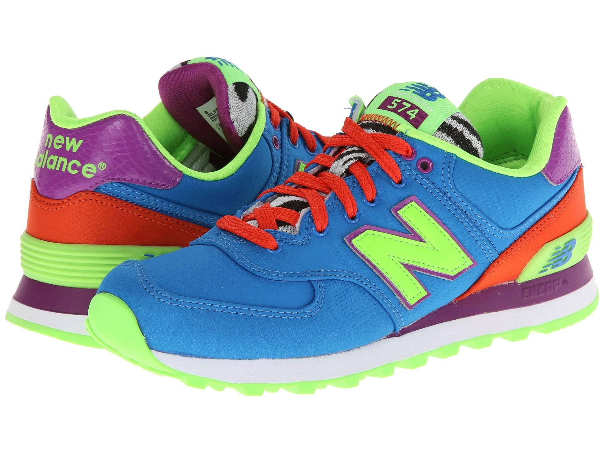 New Balance 574, neon green, bold blue, Full HD Desktop Wallpaper