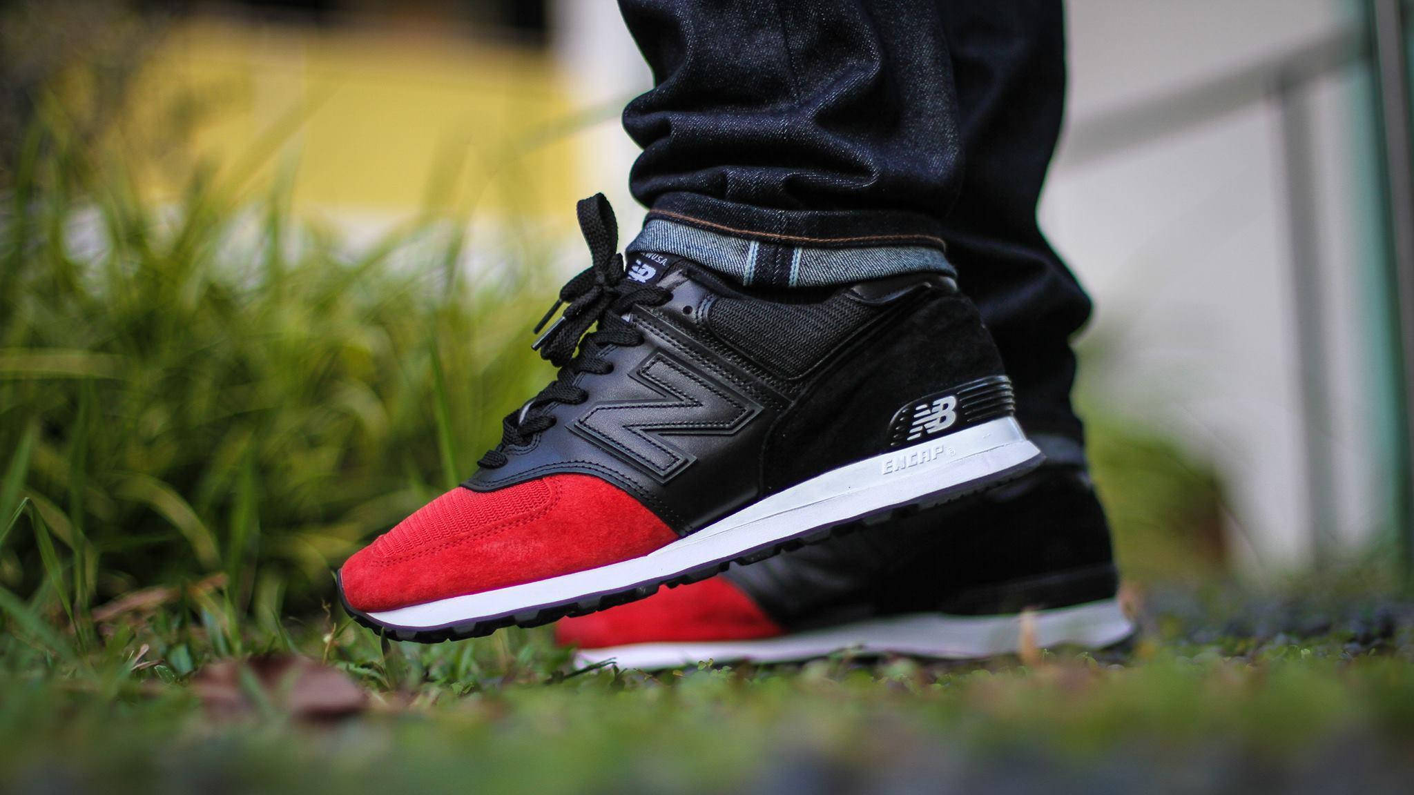 New Balance, black and red, sneakers, Full HD Desktop Wallpaper