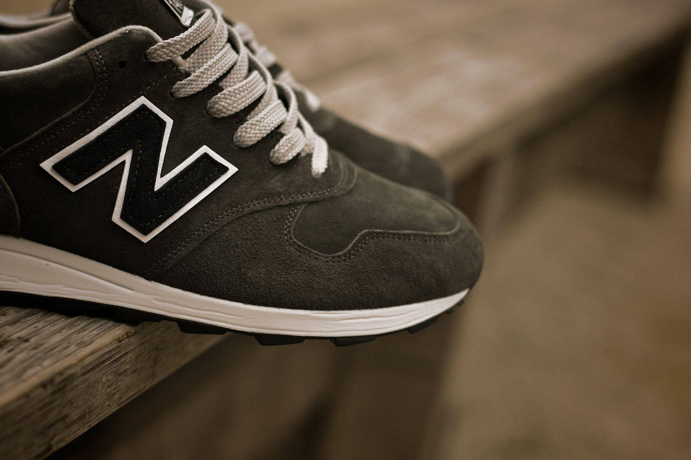 New Balance, dark gray suede, white laces, Full HD Desktop Wallpaper