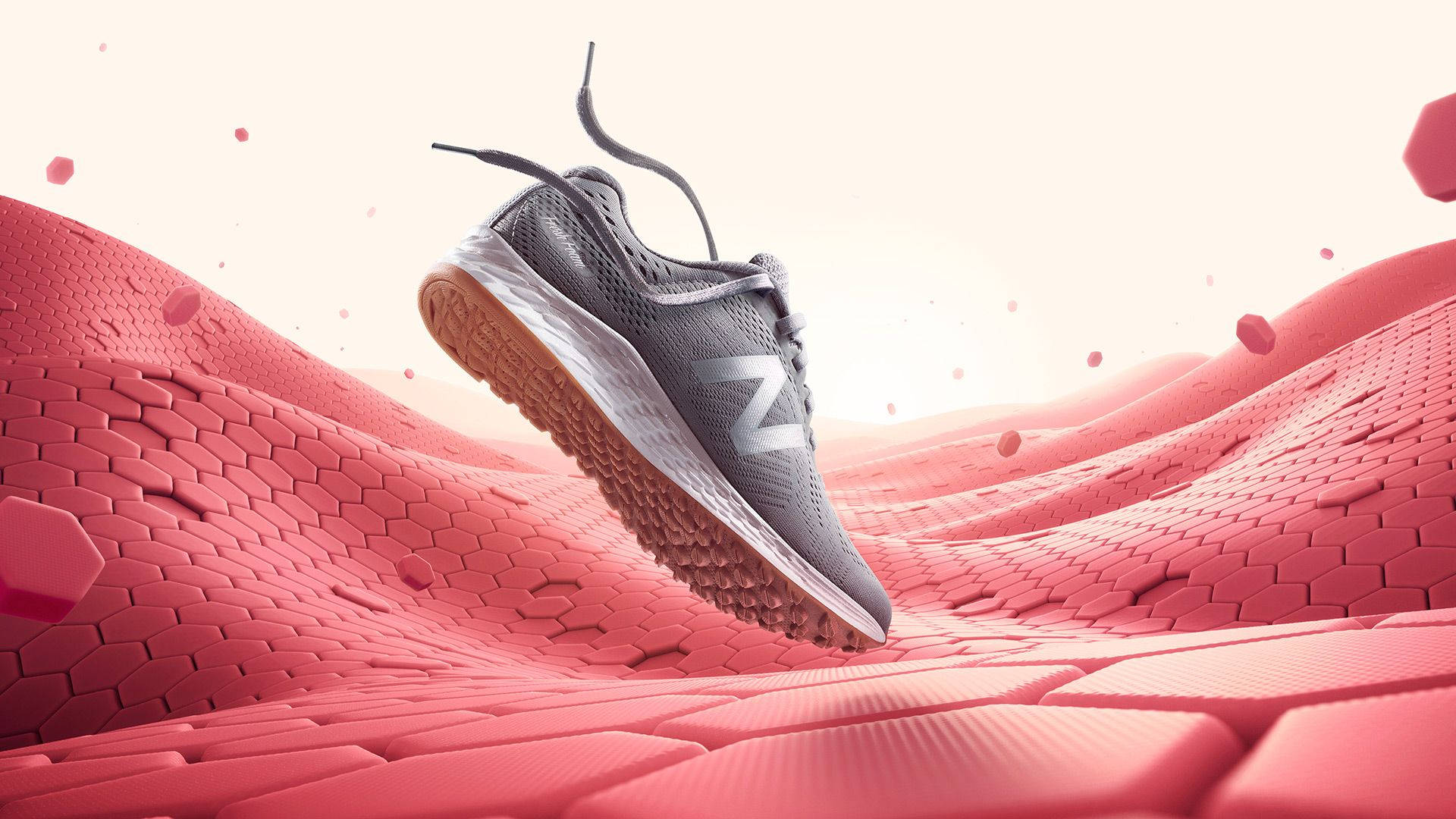 New Balance, running shoe, gray, Full HD Desktop Wallpaper