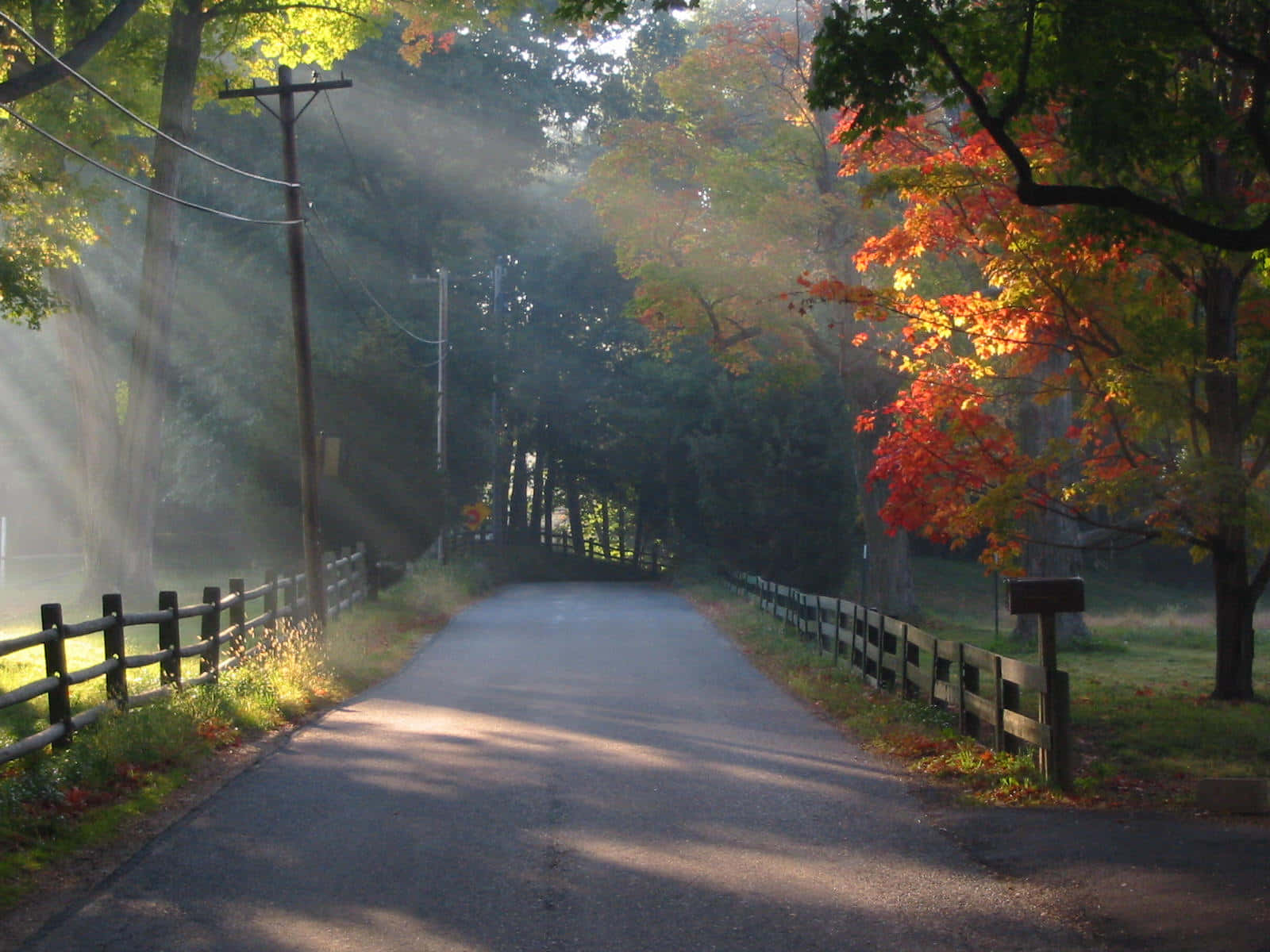 New England Autumn, autumn trees, golden rays, HD Desktop Wallpaper