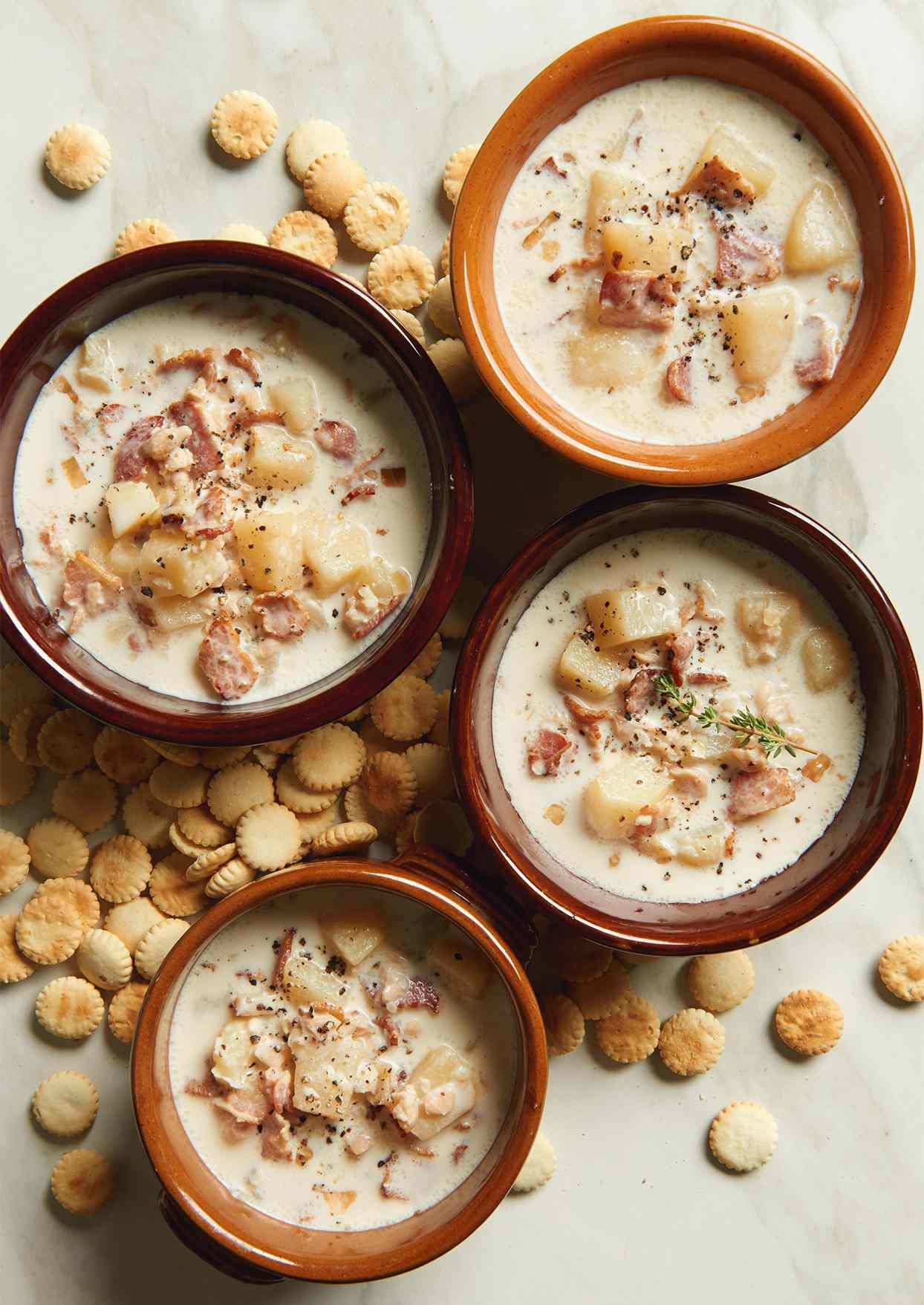 New England Clam Chowder, creamy clam chowder, bowl, HD Phone Wallpaper
