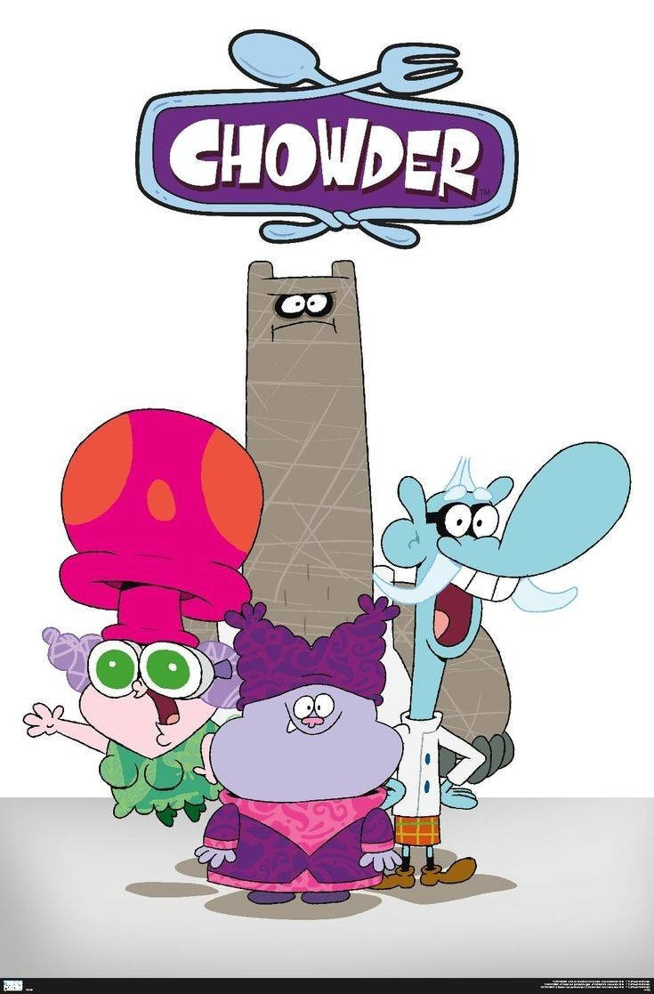 Chowder, purple sign, utensils, SD Phone Wallpaper