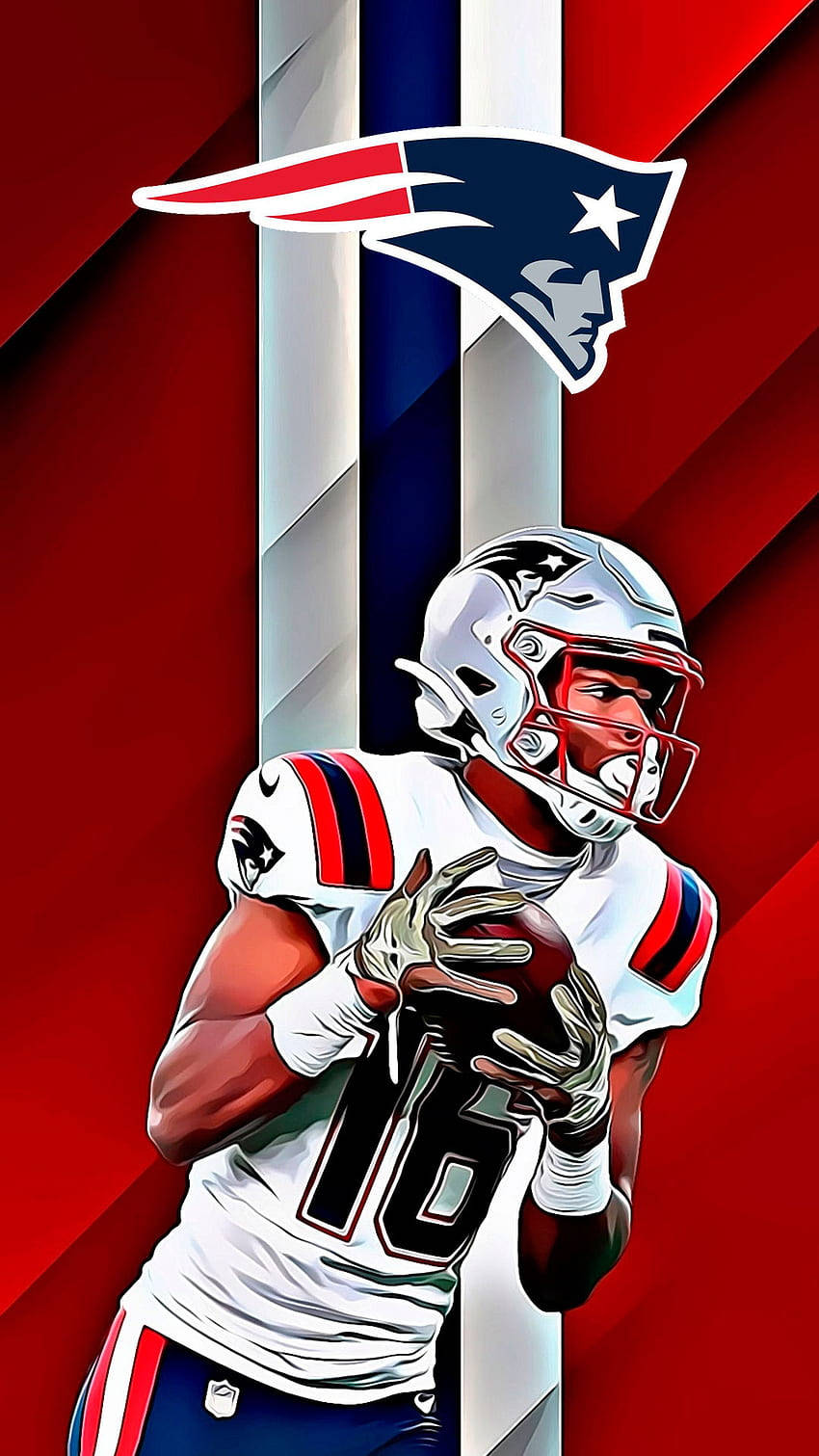 New England Patriots, white jersey, number 16, HD Phone Wallpaper