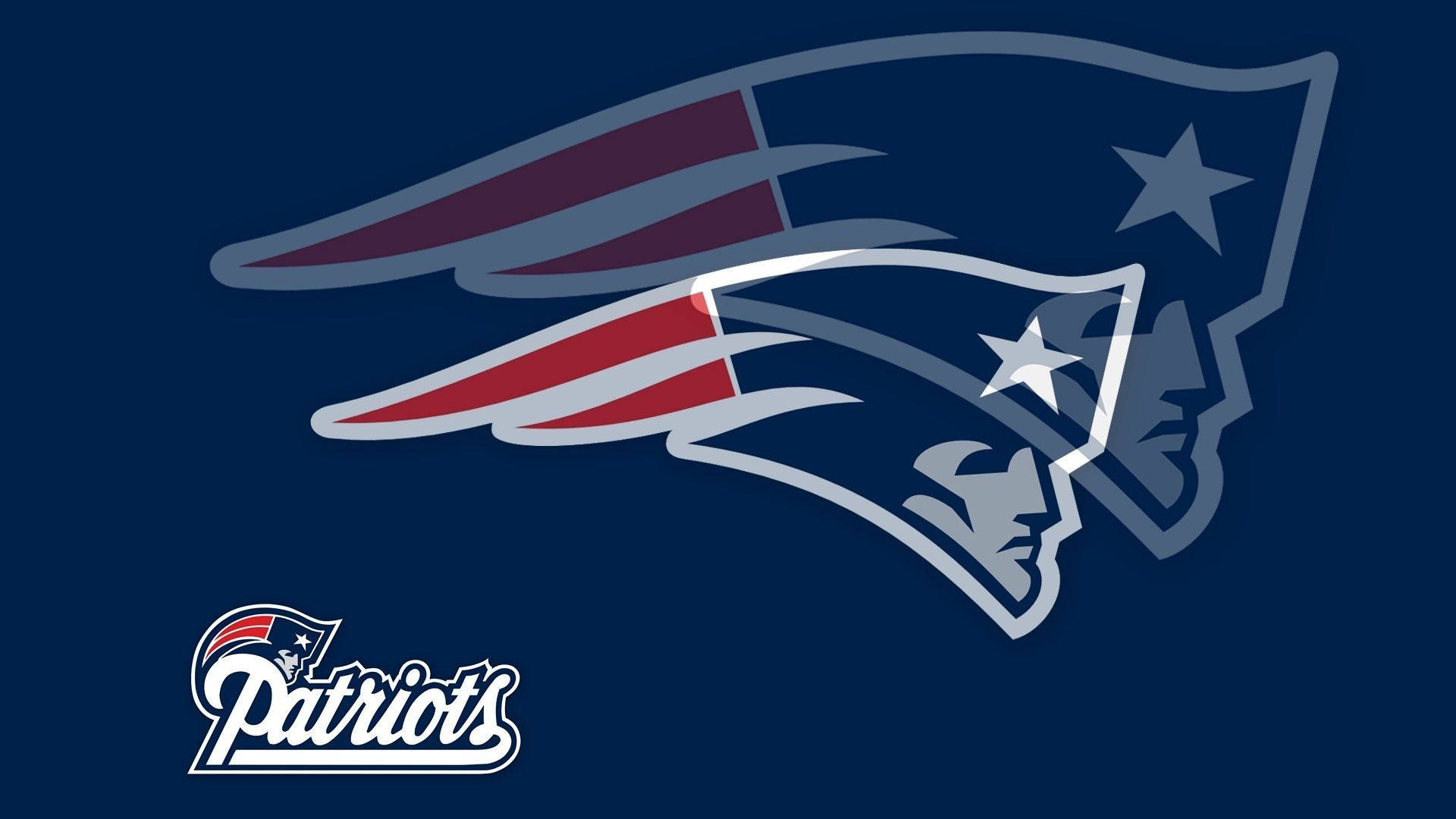 New England Patriots, red white and blue stars, dark blue background, Full HD Desktop Wallpaper