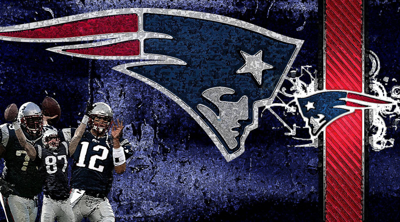 New England Patriots, distressed team logo, dark blue textured background, HD Desktop Wallpaper