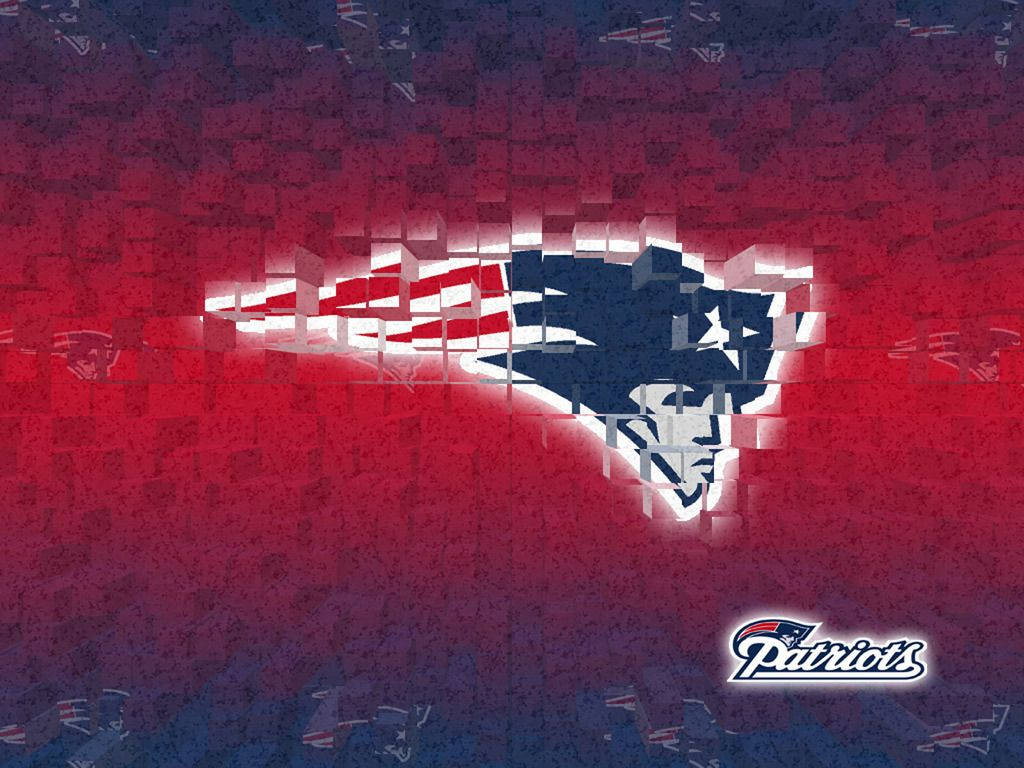 New England Patriots, pixelated logo, red and blue gradient, SD Desktop Wallpaper