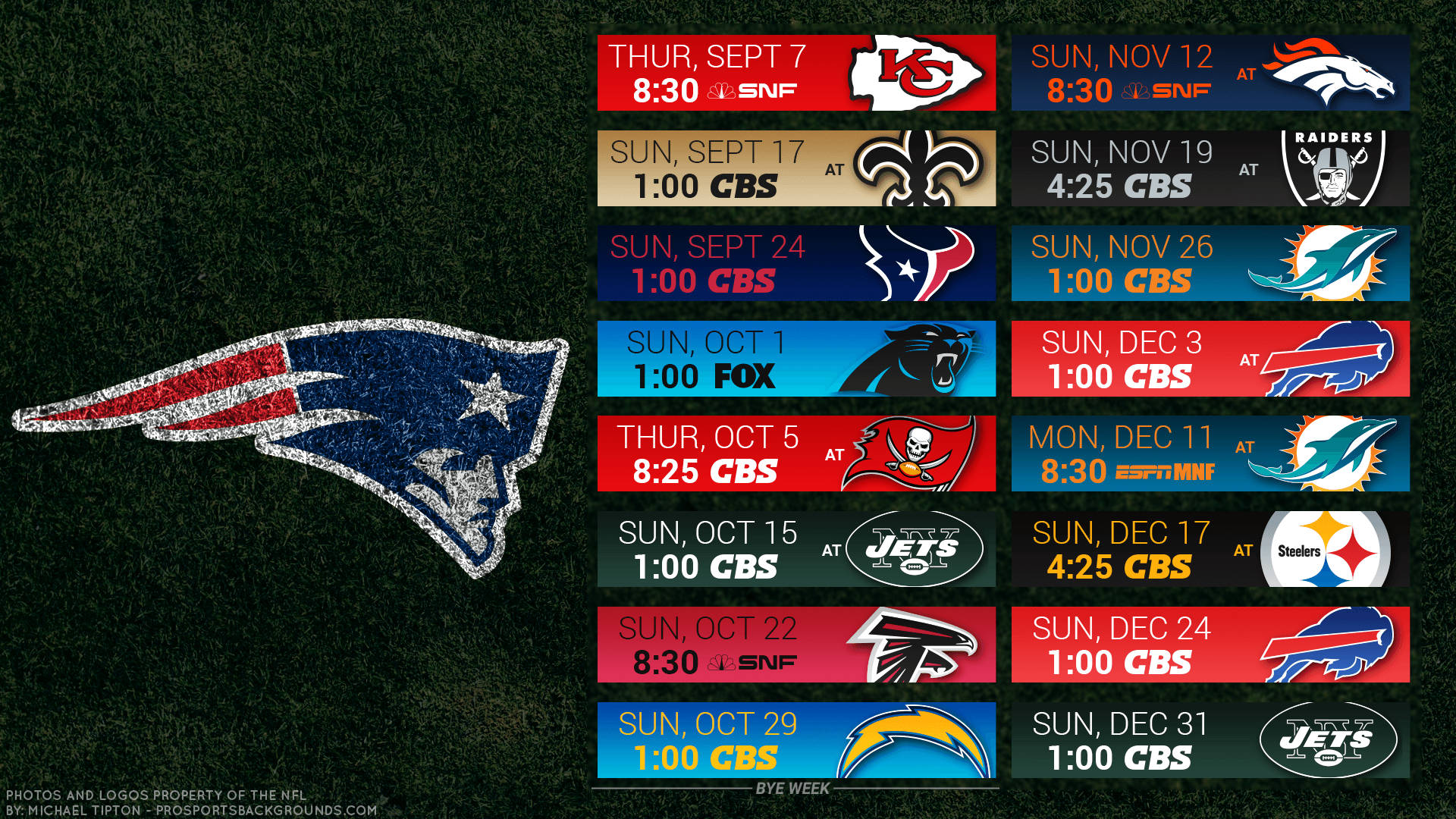 New England Patriots, NFL schedule blocks, chalk, Full HD Desktop Wallpaper