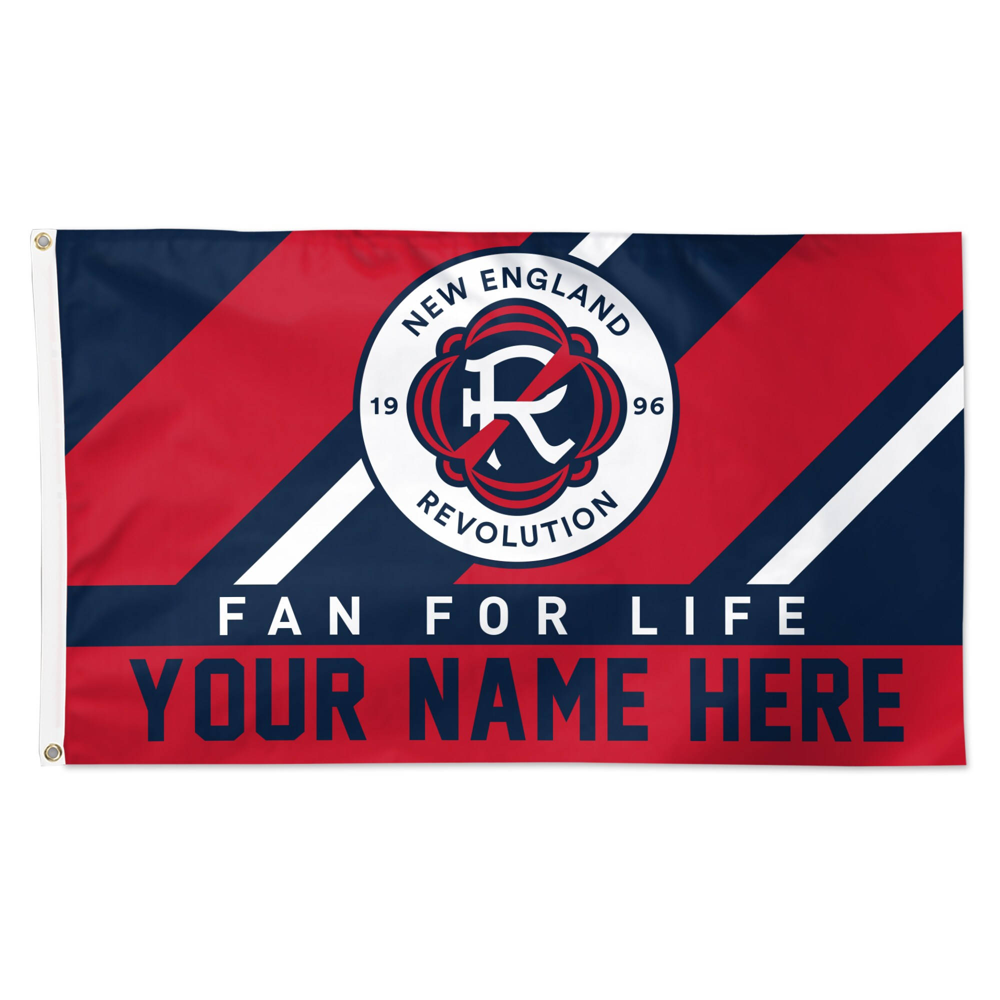 New England Revolution, red navy and white diagonal stripes, soccer flag, Full HD Desktop Wallpaper