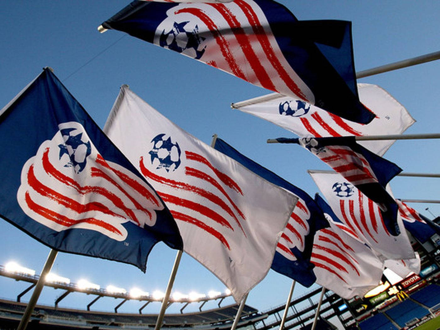 New England Revolution, soccer ball, star, HD Desktop Wallpaper