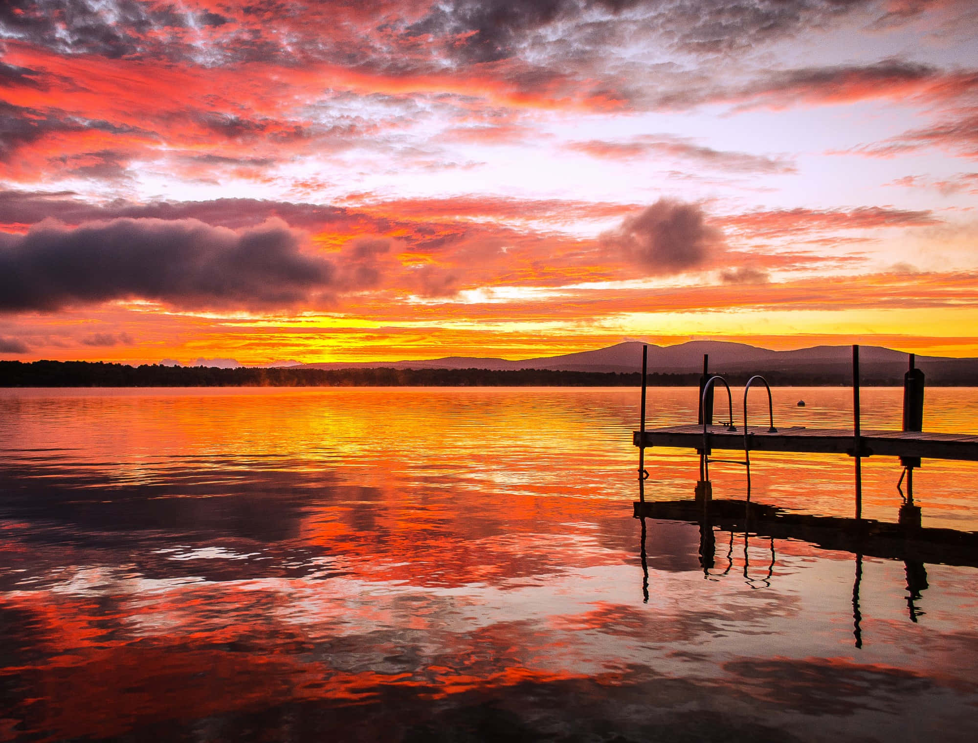 New England Summer, sunset, dock, Full HD Desktop Wallpaper
