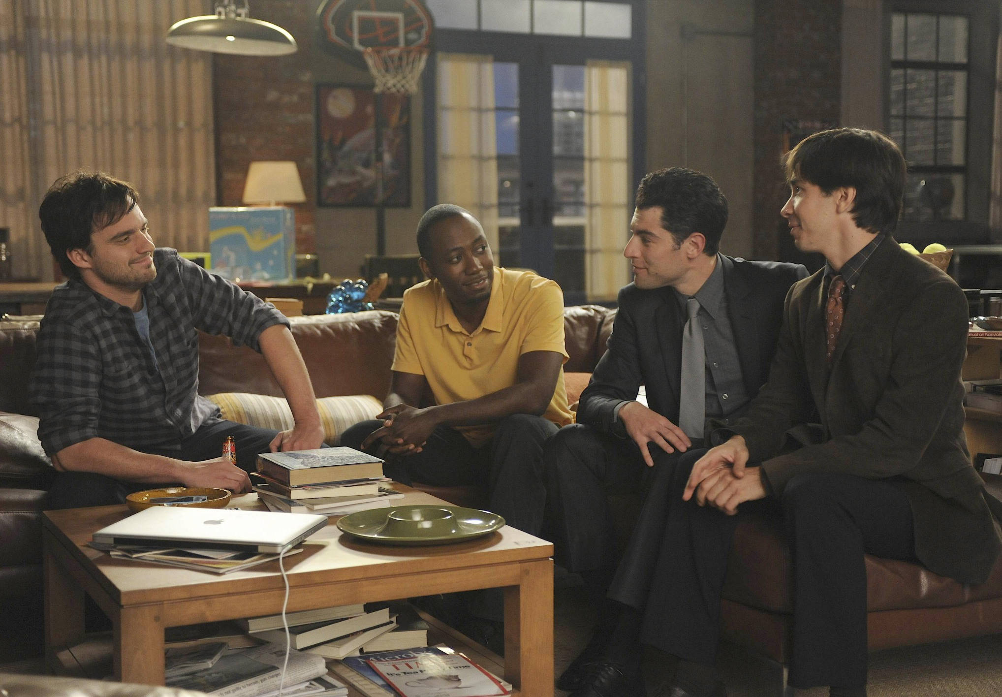 New Girl, apartment lounge, coffee table, Full HD Desktop Wallpaper