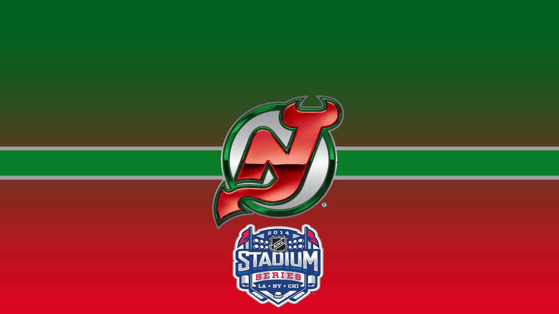 New Jersey Devils, green and red, logo, Full HD Desktop Wallpaper