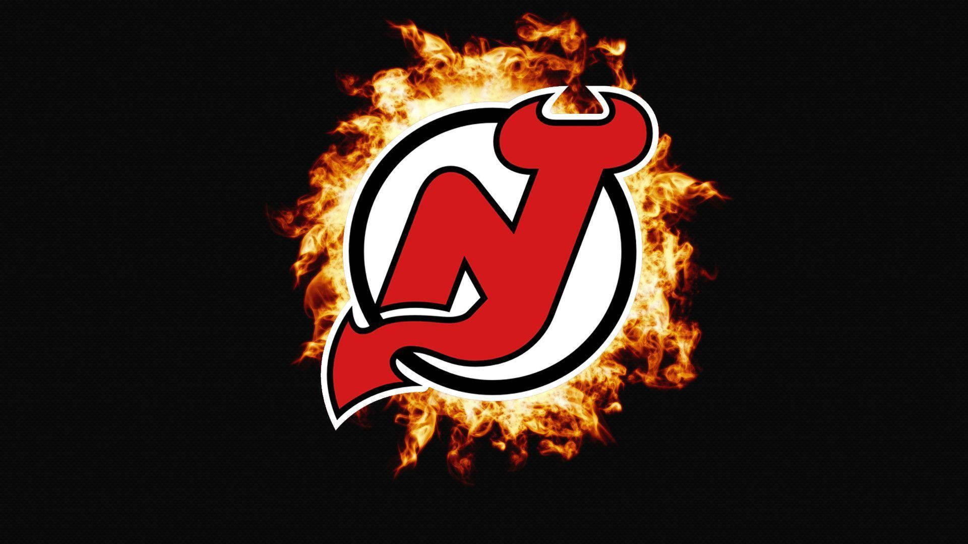 Fiery New Jersey Devils Logo, New Jersey Devils logo, fiery red, Full HD Desktop Wallpaper