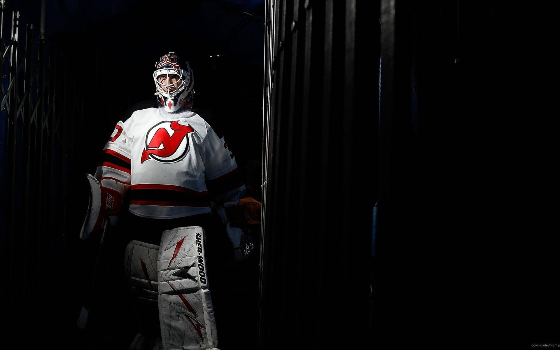 New Jersey Devils, hockey goalie, New Jersey Devils uniform, Full HD Desktop Wallpaper