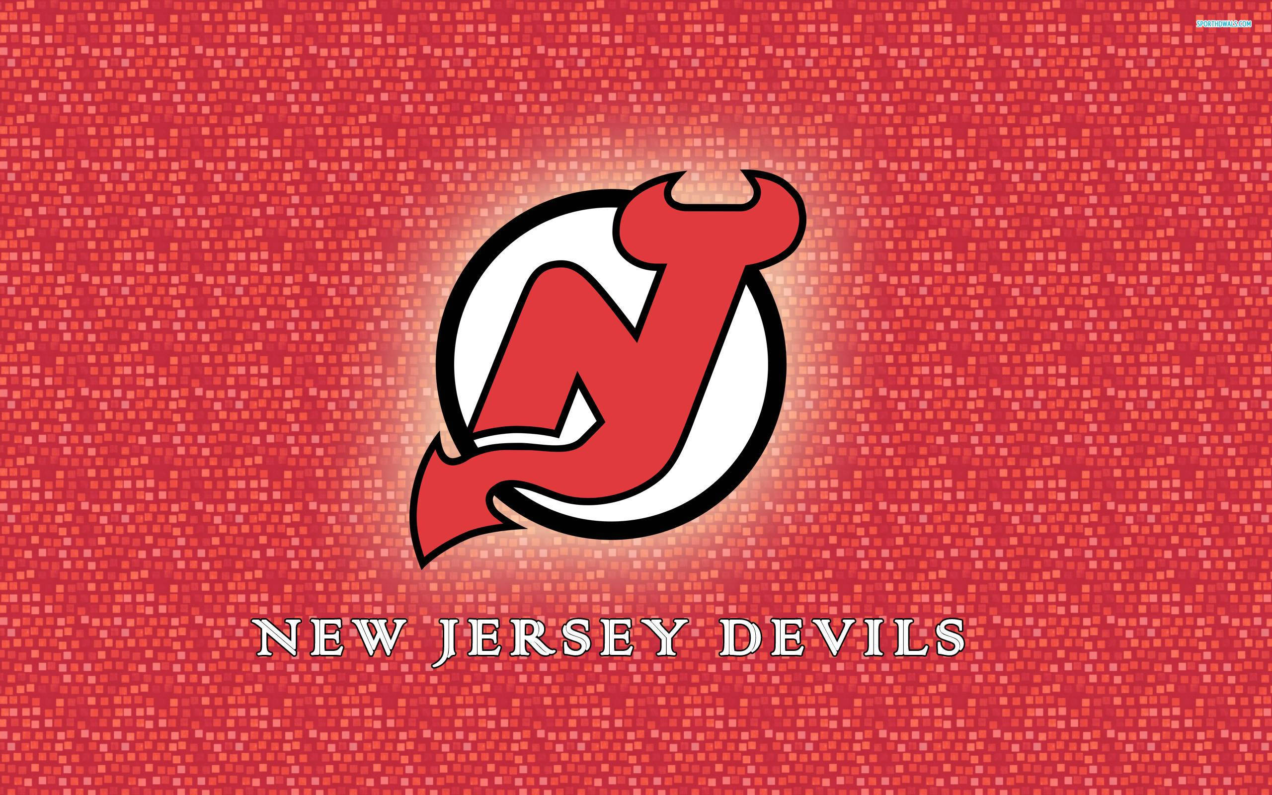 New Jersey Devils, red and white, glows, 2K Desktop Wallpaper