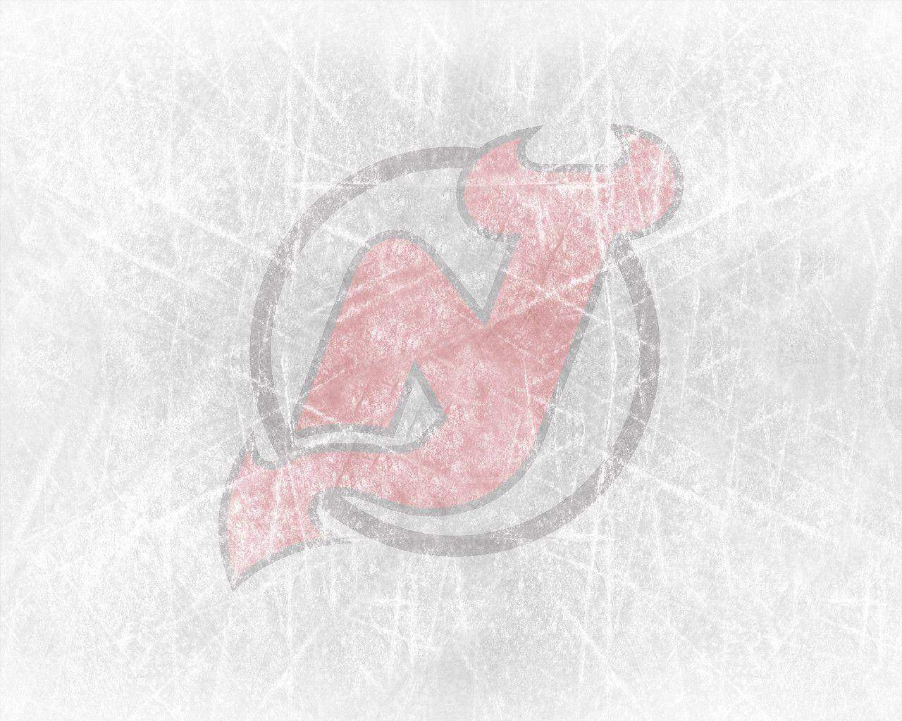 New Jersey Devils, icy logo, scratched ice rink surface, HD Desktop Wallpaper