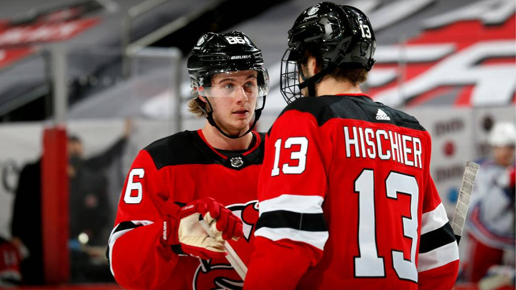 New Jersey Devils, red jerseys, number 6, SD Desktop Wallpaper