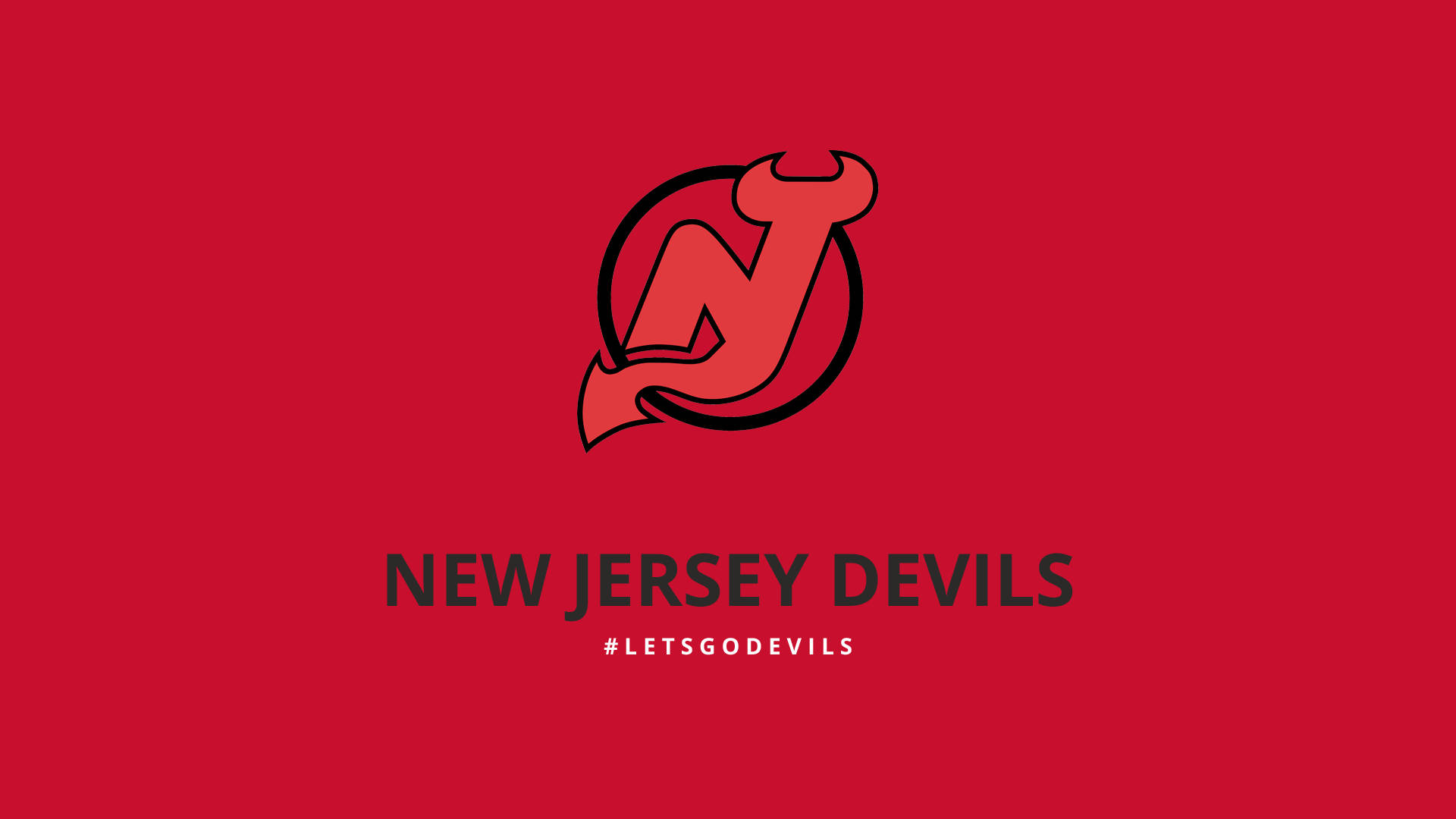 New Jersey Devils, red, black outline, Full HD Desktop Wallpaper