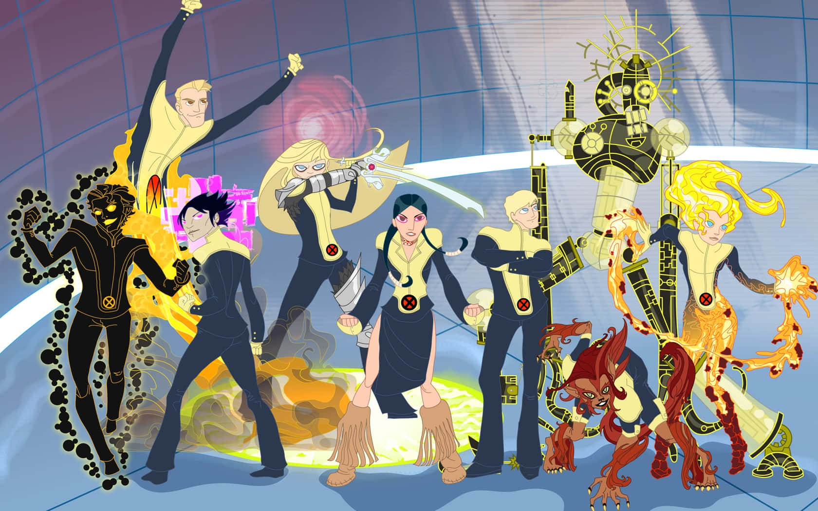 New Mutants, X-Men, yellow and black uniforms, HD Desktop Wallpaper