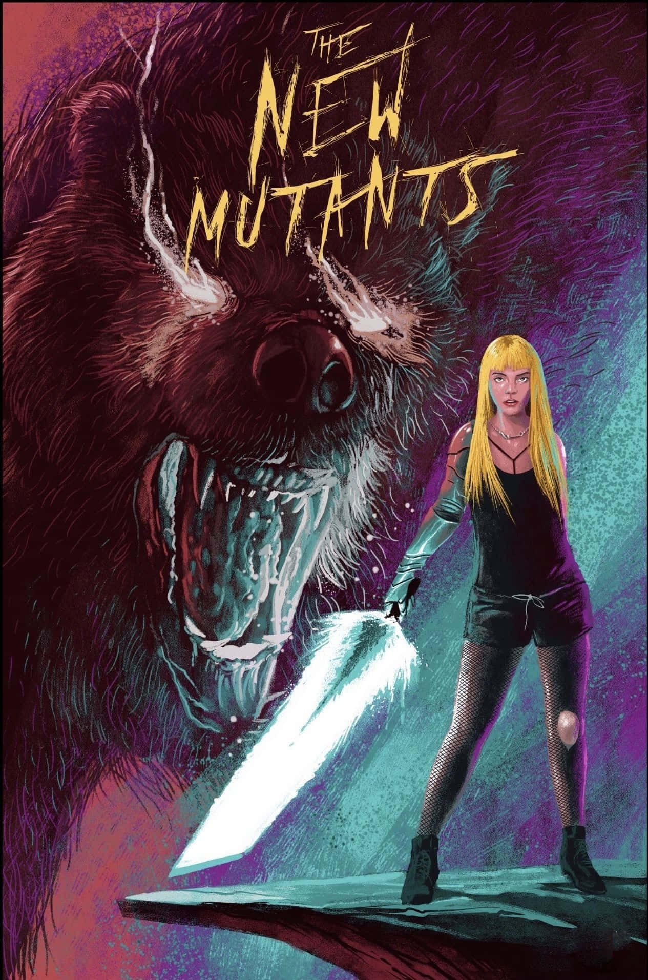 New Mutants, blonde woman, glowing sword, HD Phone Wallpaper