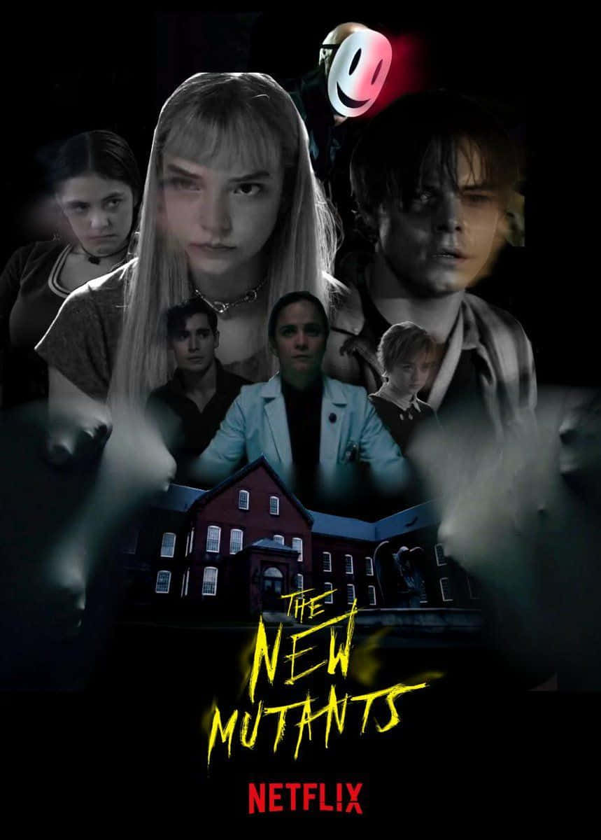 New Mutants, glowing red smiley face, sinister red building, SD Phone Wallpaper