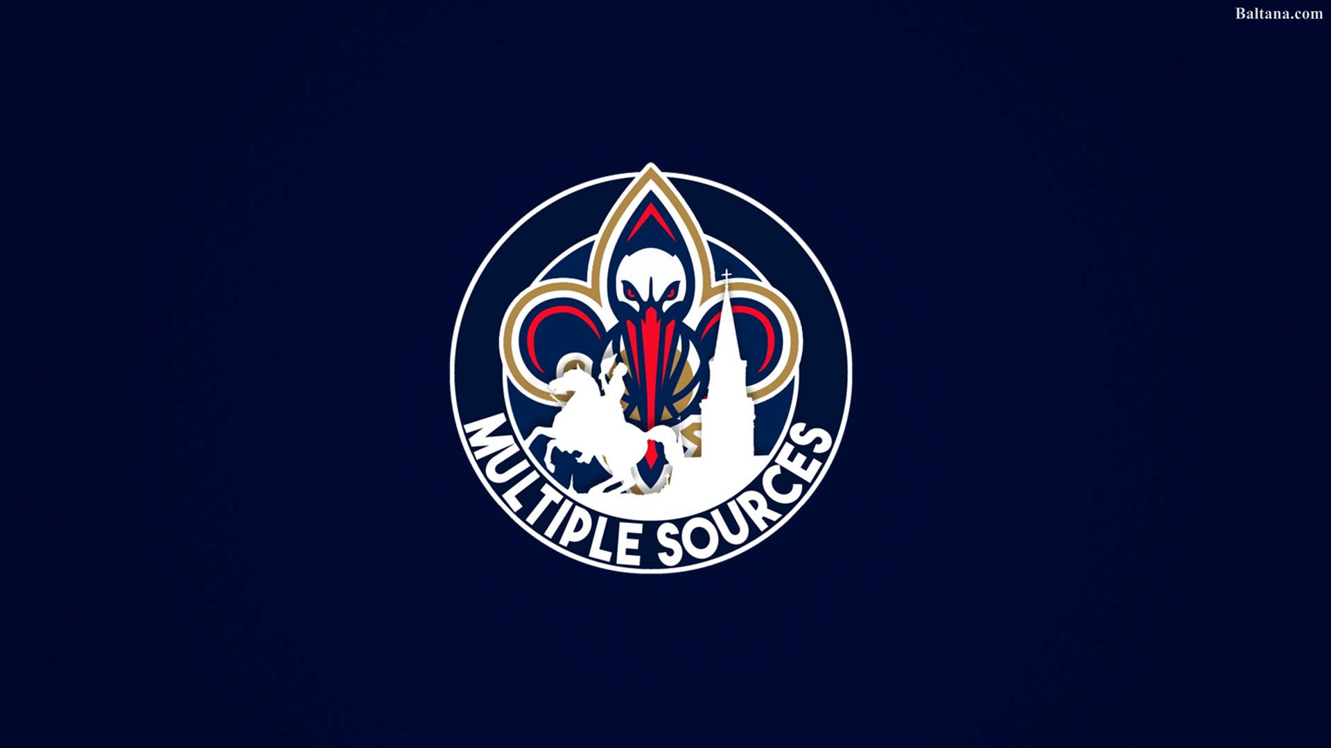 New Orleans Pelicans, dark blue, circular logo, Full HD Desktop Wallpaper