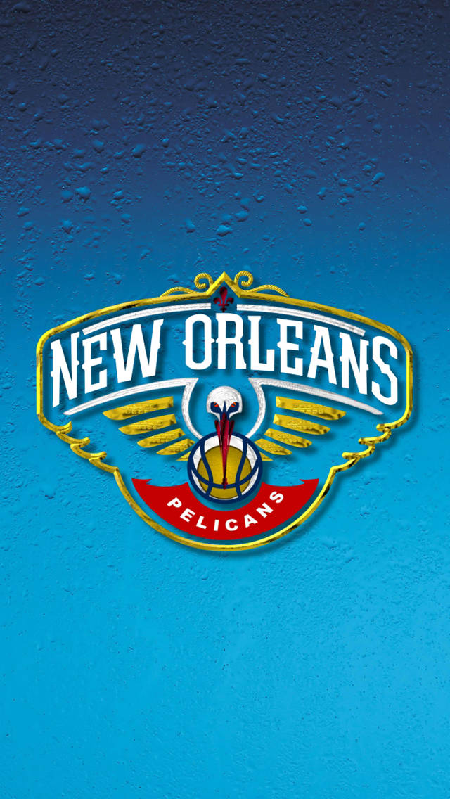 New Orleans Pelicans, dew drops pattern, basketball logo, SD Phone Wallpaper