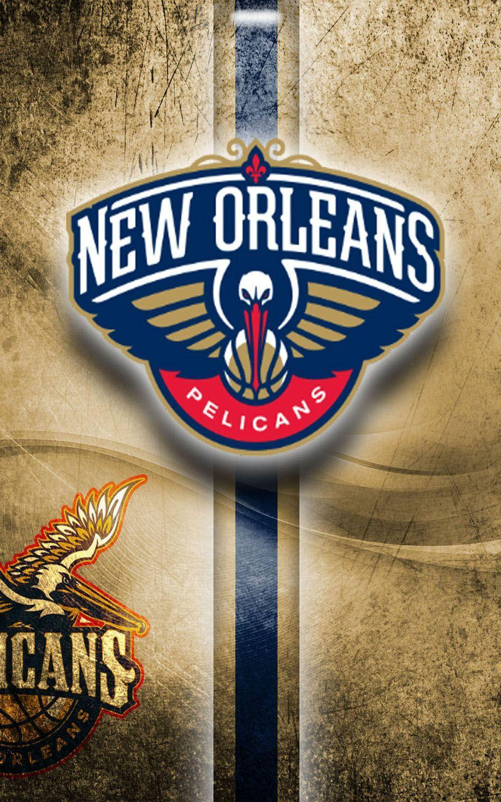 New Orleans Pelicans, gold, blue, HD Phone Wallpaper