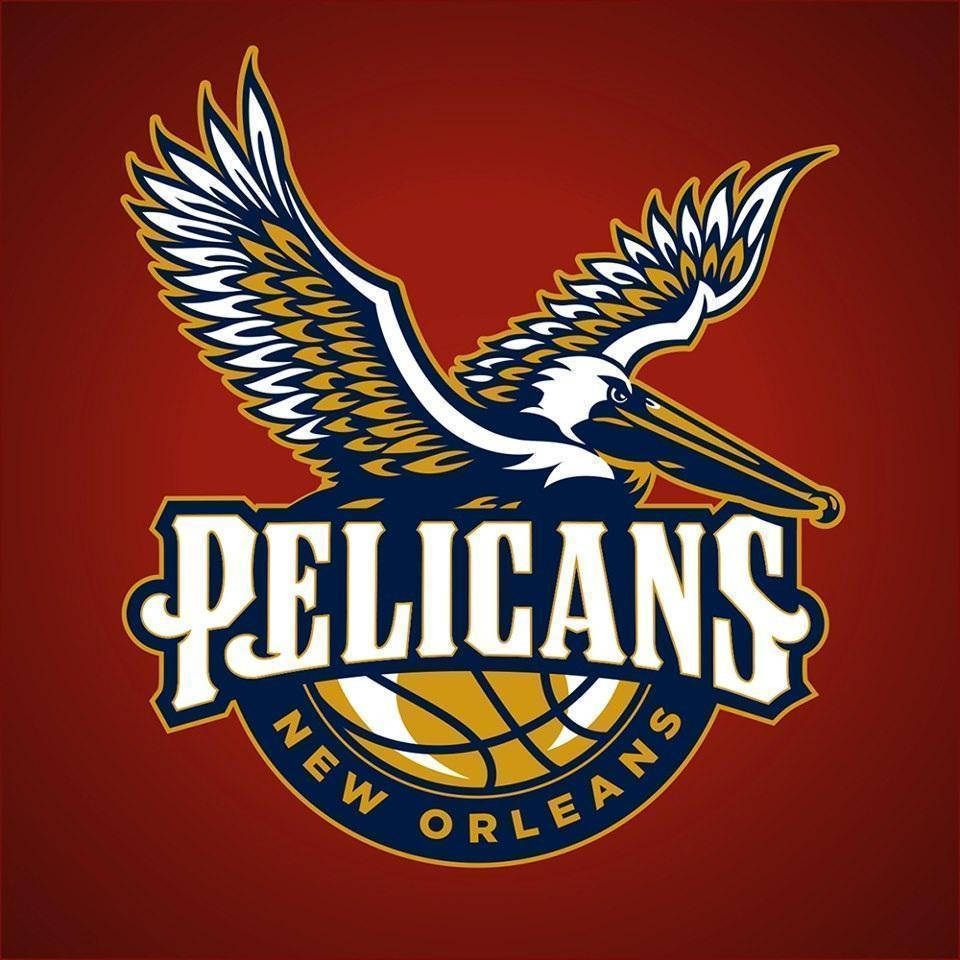 New Orleans Pelicans, pelican logo, basketball, SD Desktop Wallpaper