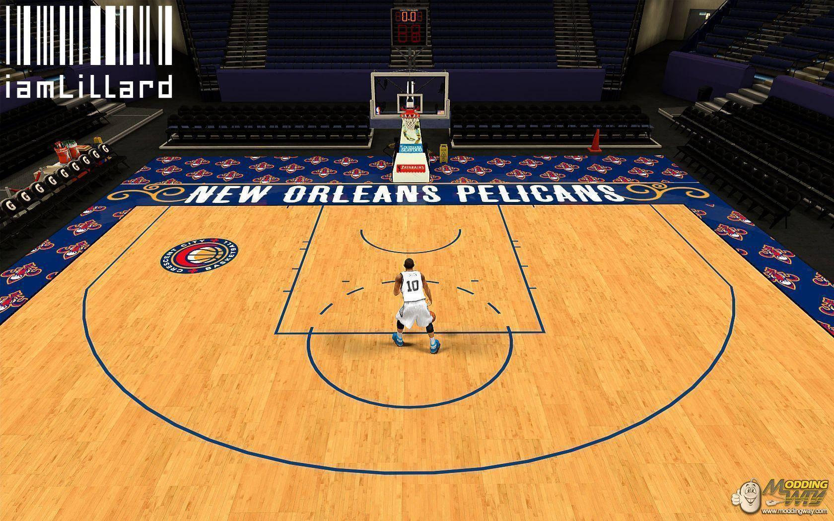 New Orleans Pelicans, white jersey, free throw line, HD Desktop Wallpaper