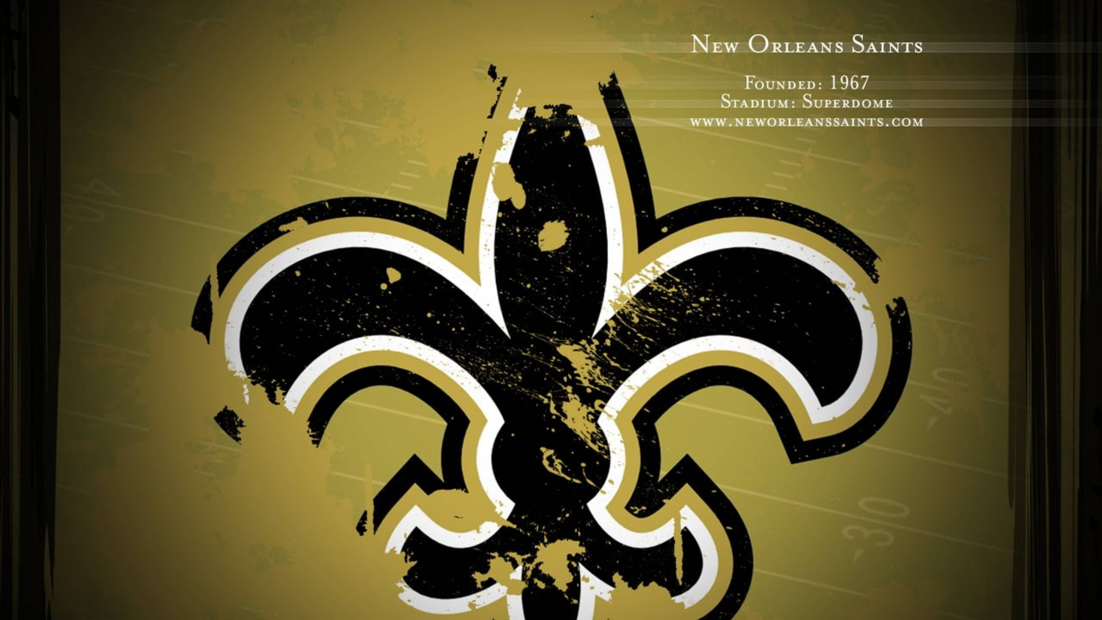 New Orleans Saints, 1967, black and gold, 4K Desktop Wallpaper