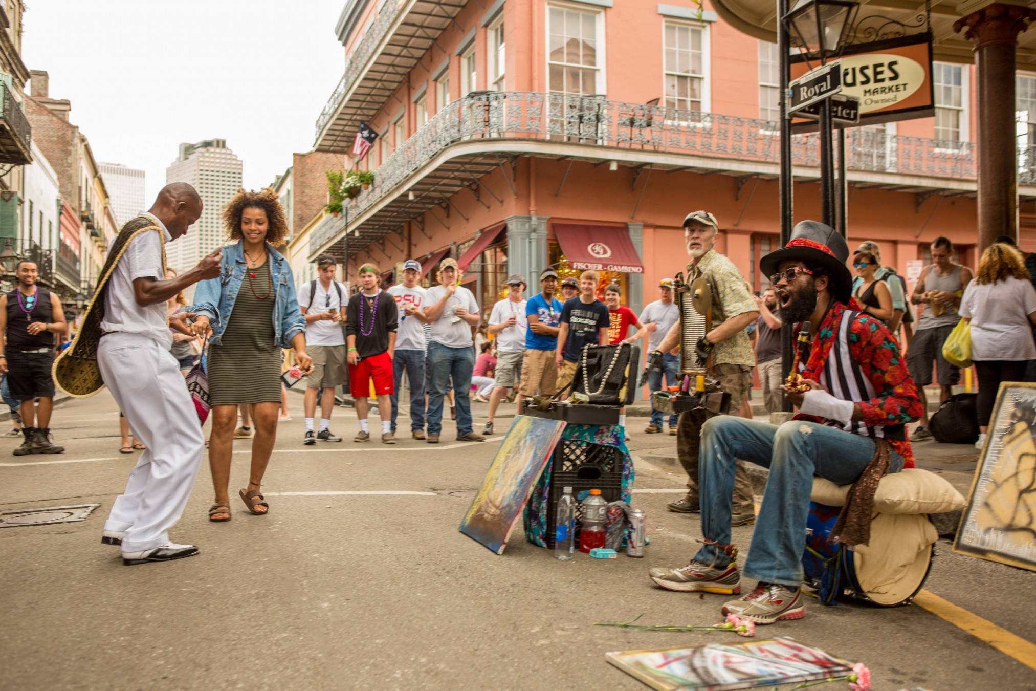 New Orleans, street performer, musicians, Full HD Desktop Wallpaper