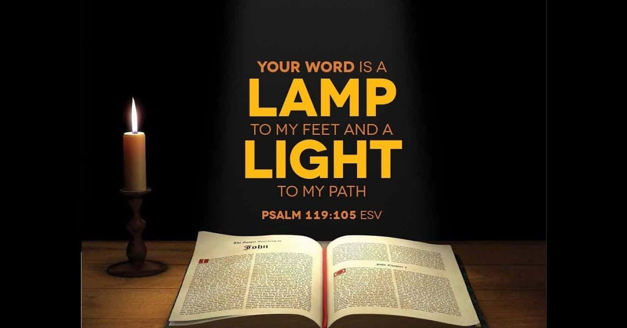 New Testament, lit candle, open Bible, SD Desktop Wallpaper