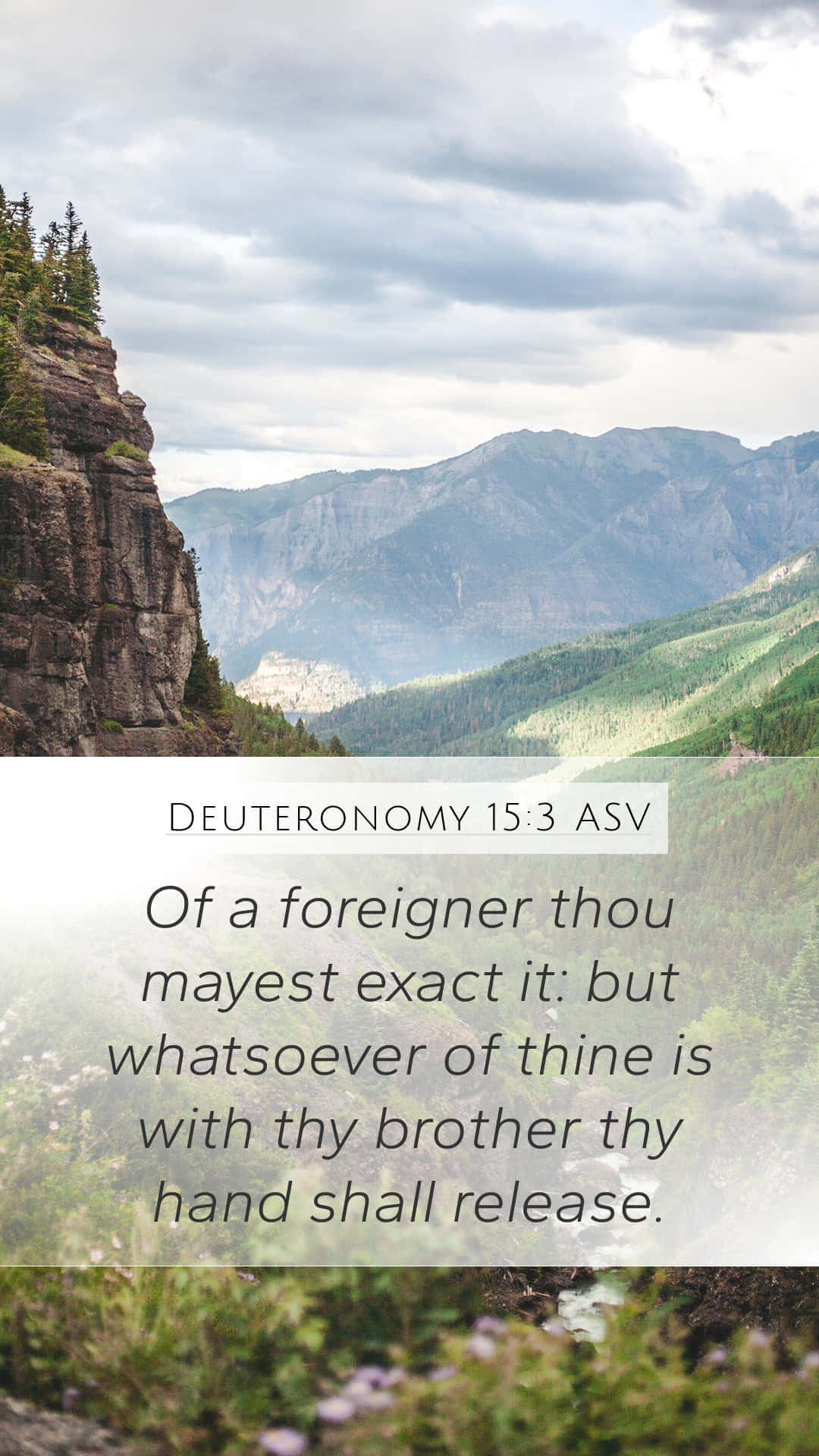 Deuteronomy, biblical text overlay, mountain valley, Full HD Phone Wallpaper