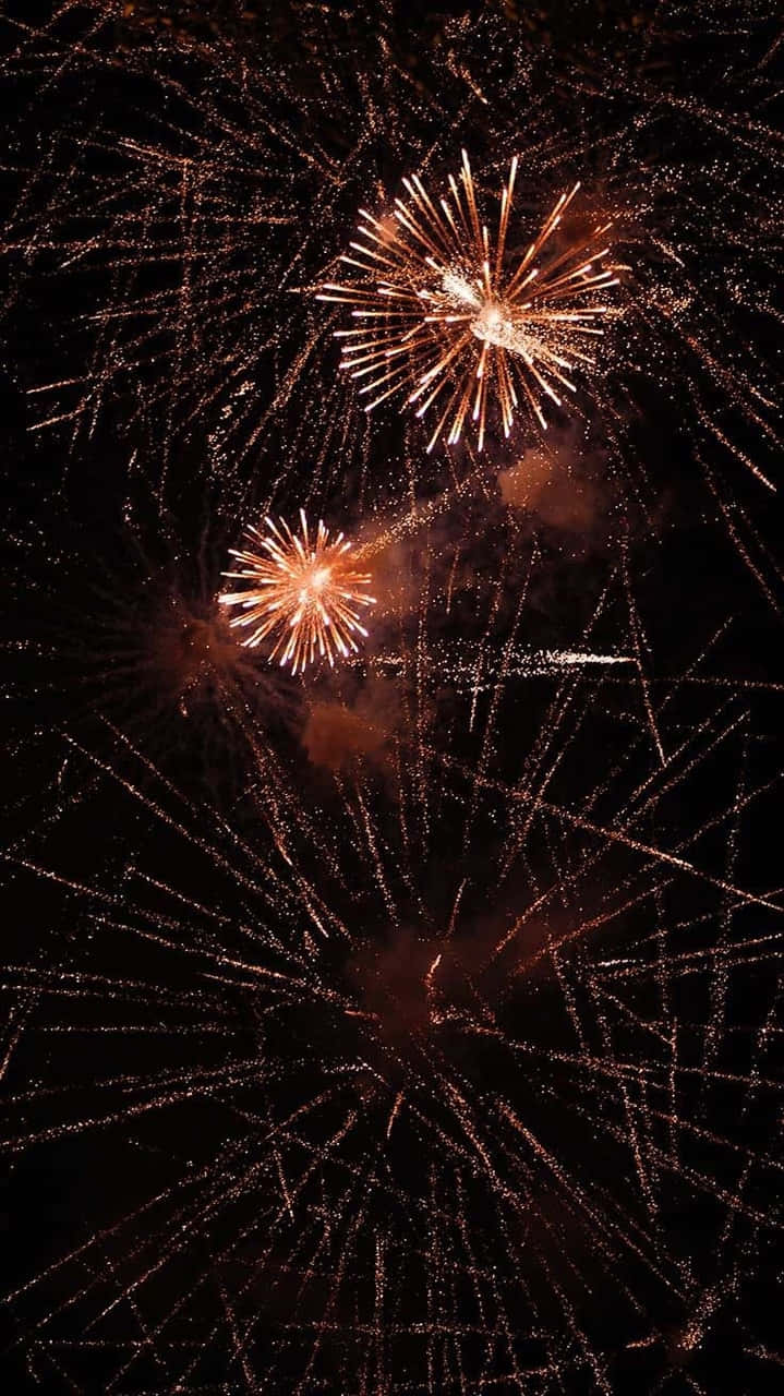 fireworks, golden, dark night sky, HD Phone Wallpaper