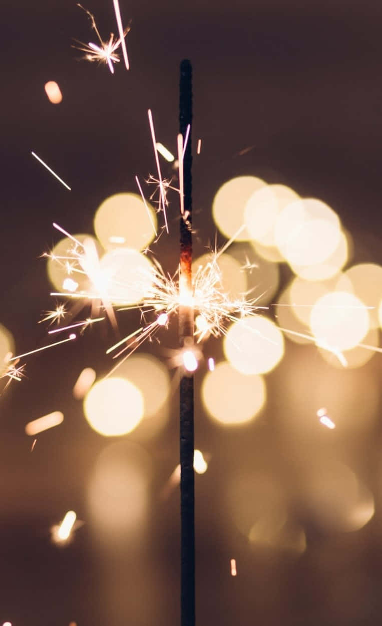 New Year Aesthetic, firework stick, golden sparks, SD Phone Wallpaper