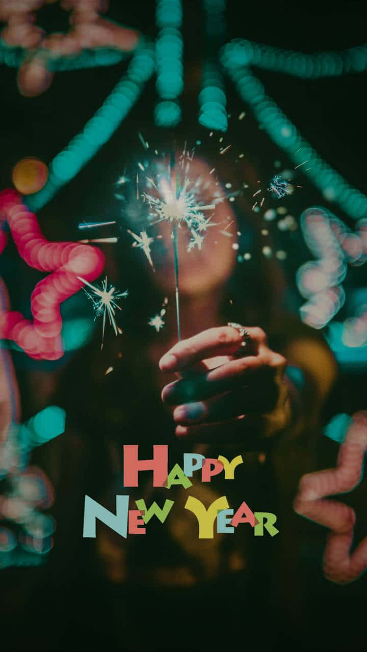 New Year iPhone, sparkling firework, colorful bokeh lights, HD Phone Wallpaper
