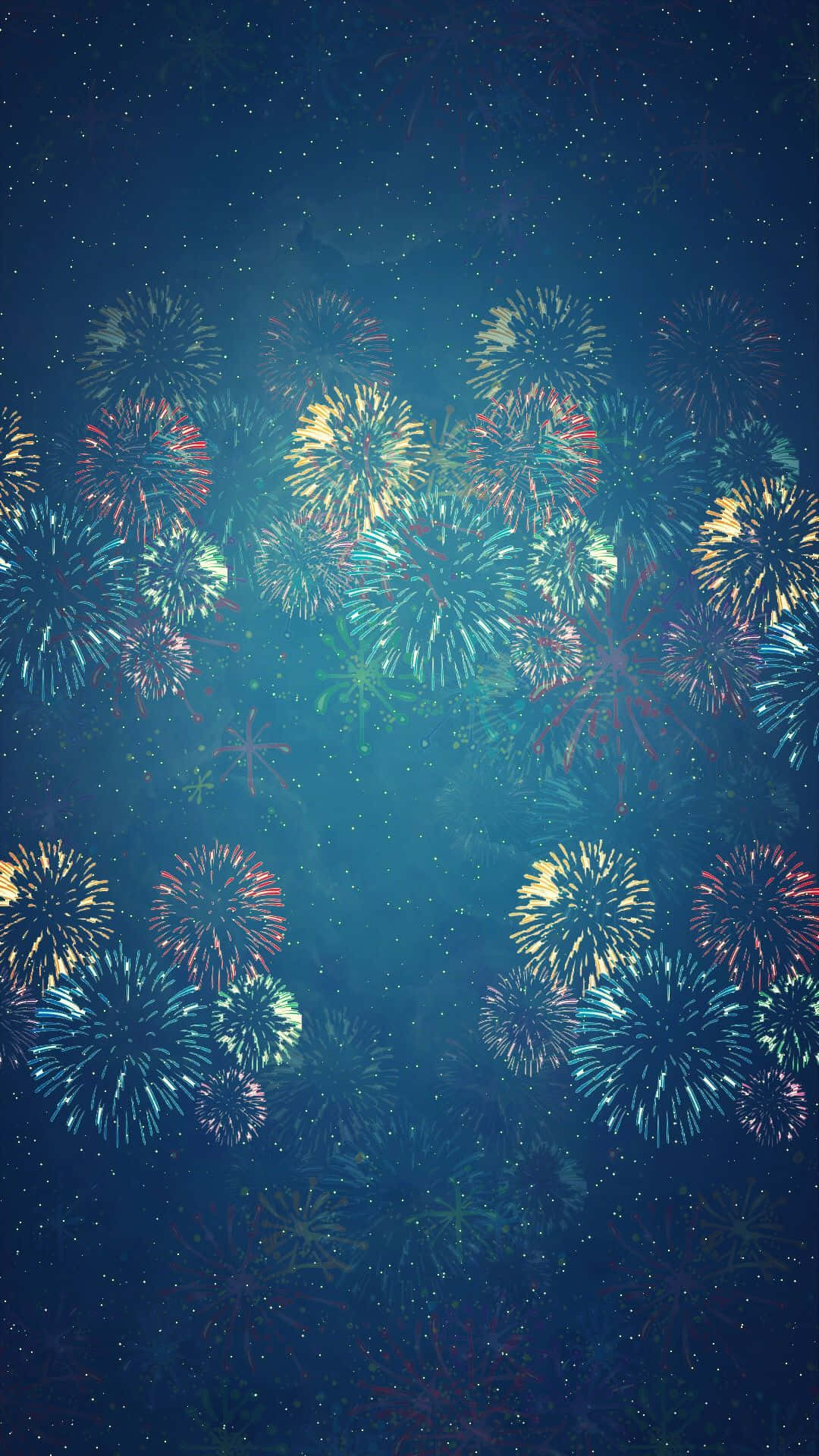 New Year iPhone, fireworks, blue gold, Full HD Phone Wallpaper