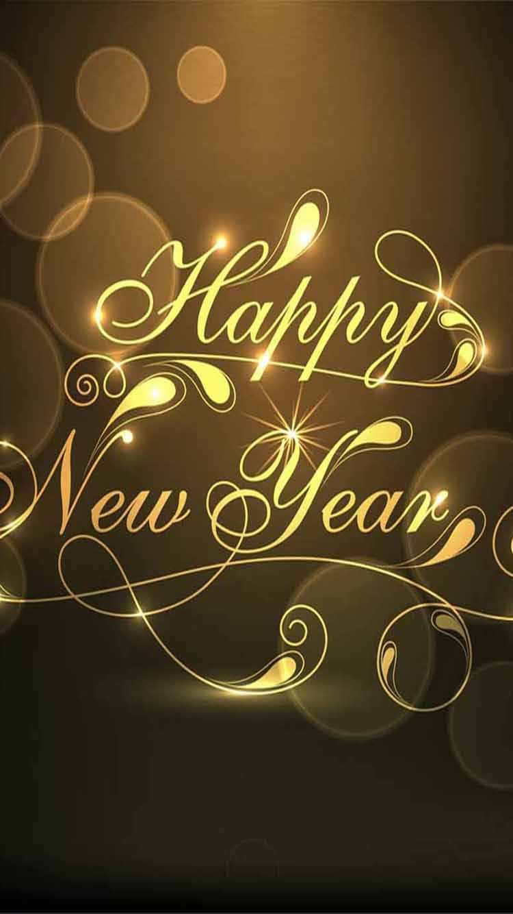 New Year iPhone, Happy New Year, gold, HD Phone Wallpaper