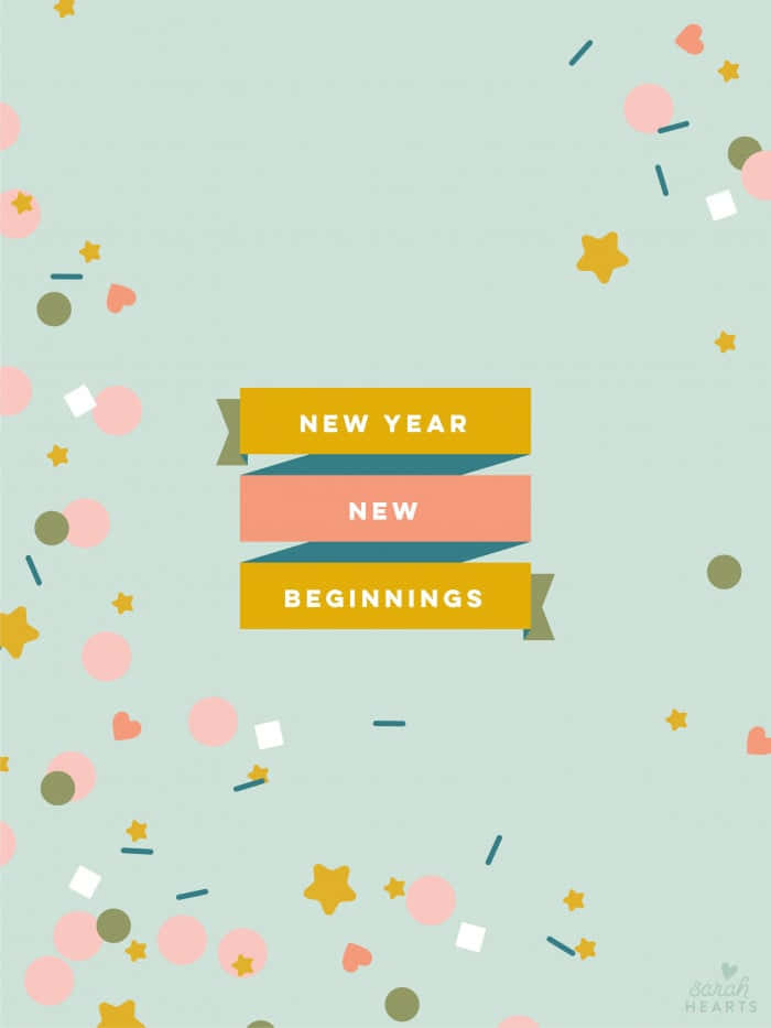 New Year, iPhone, pastel mint, SD Phone Wallpaper