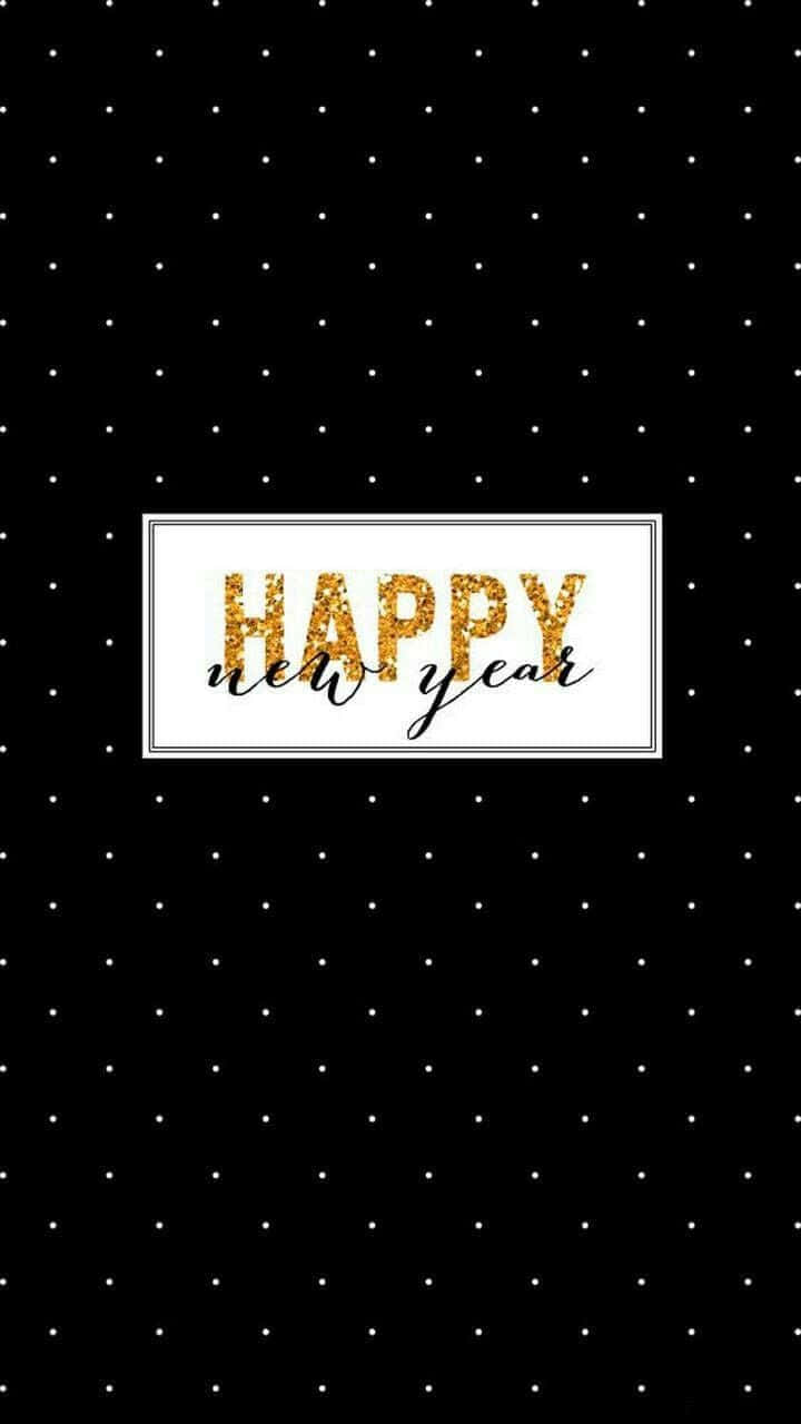 New Year iPhone, black wallpaper, white polka dots, HD Phone Wallpaper