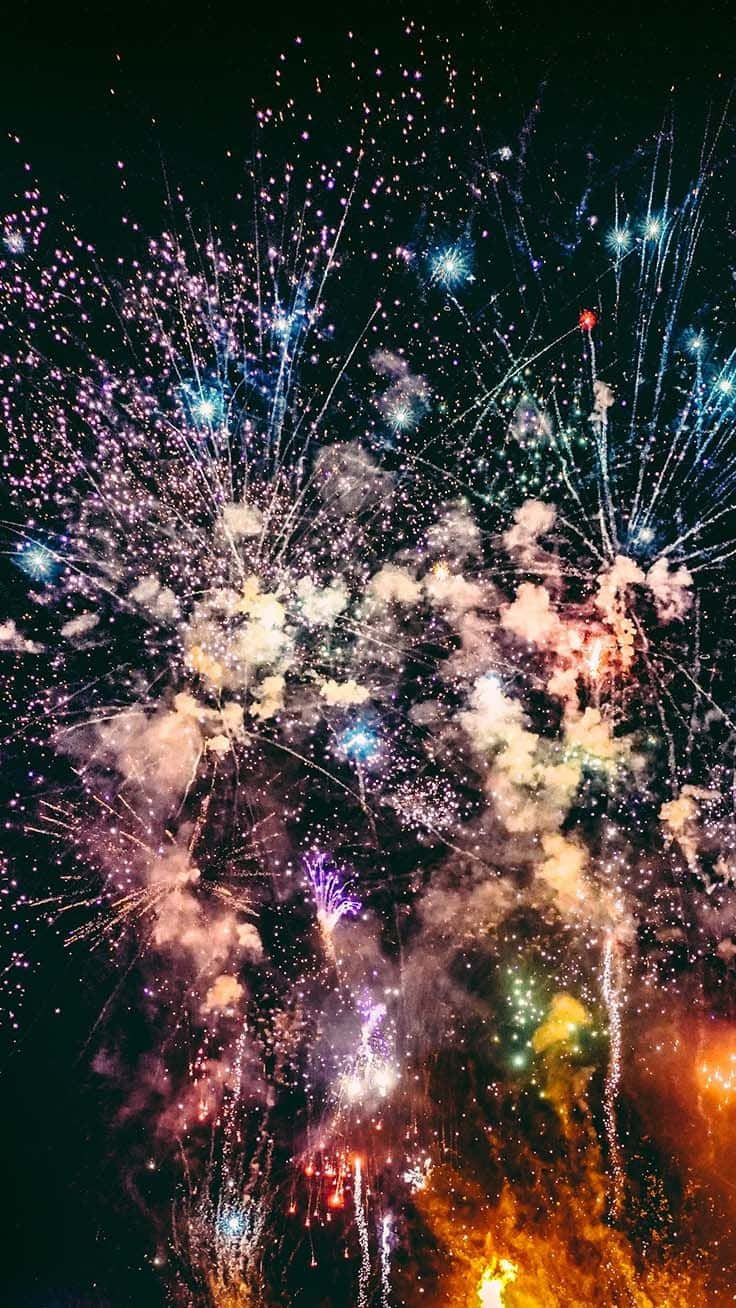 New Year, iPhone, fireworks, HD Phone Wallpaper