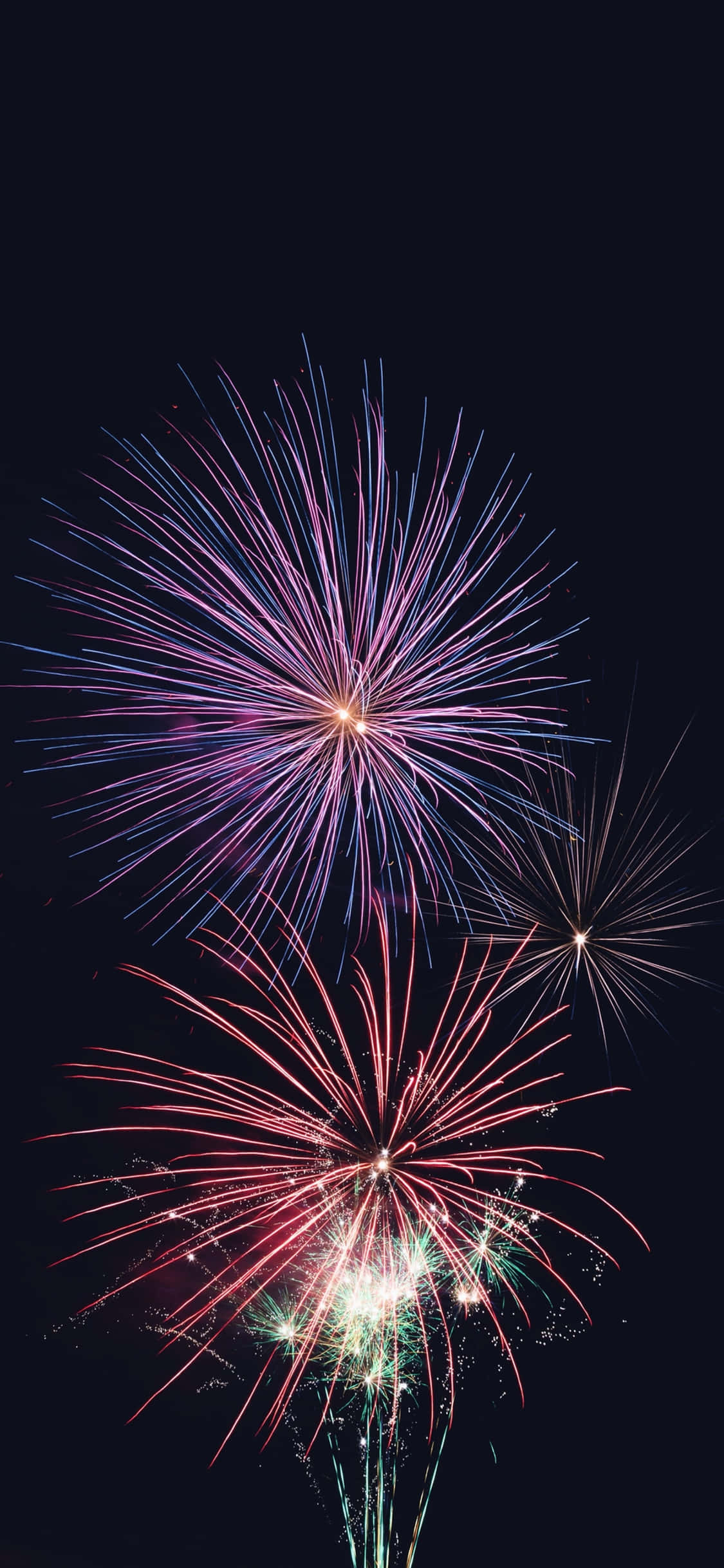 New Year Phone, fireworks, purple, Full HD Phone Wallpaper